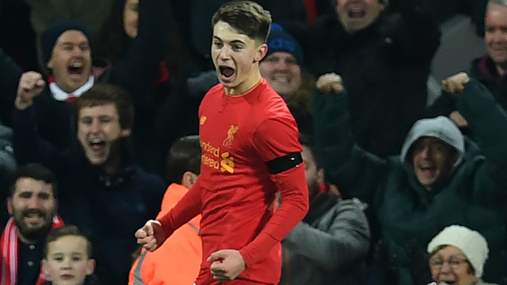 HD Ben Woodburn Liverpool celebrates