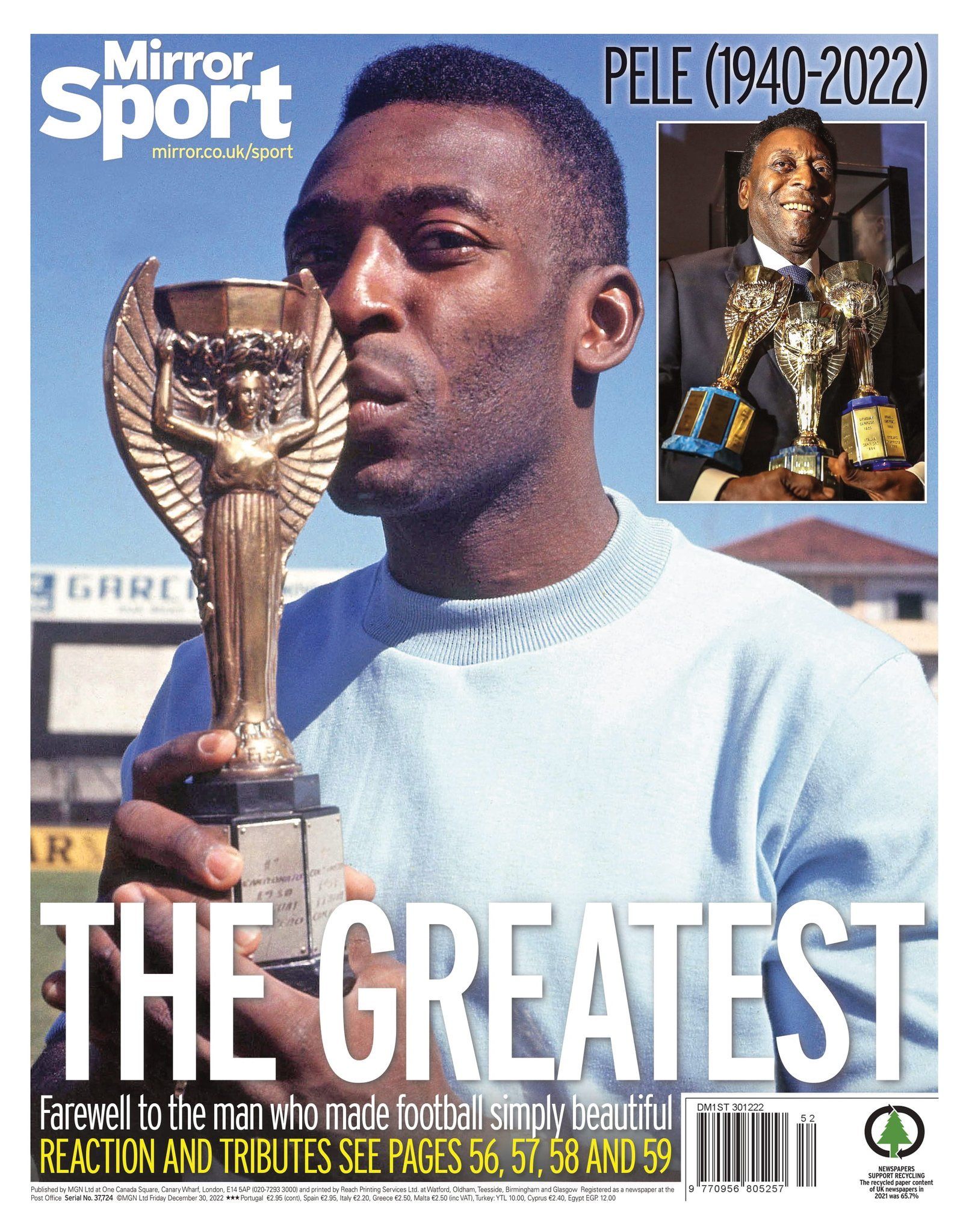 Portada Mirror Pelé