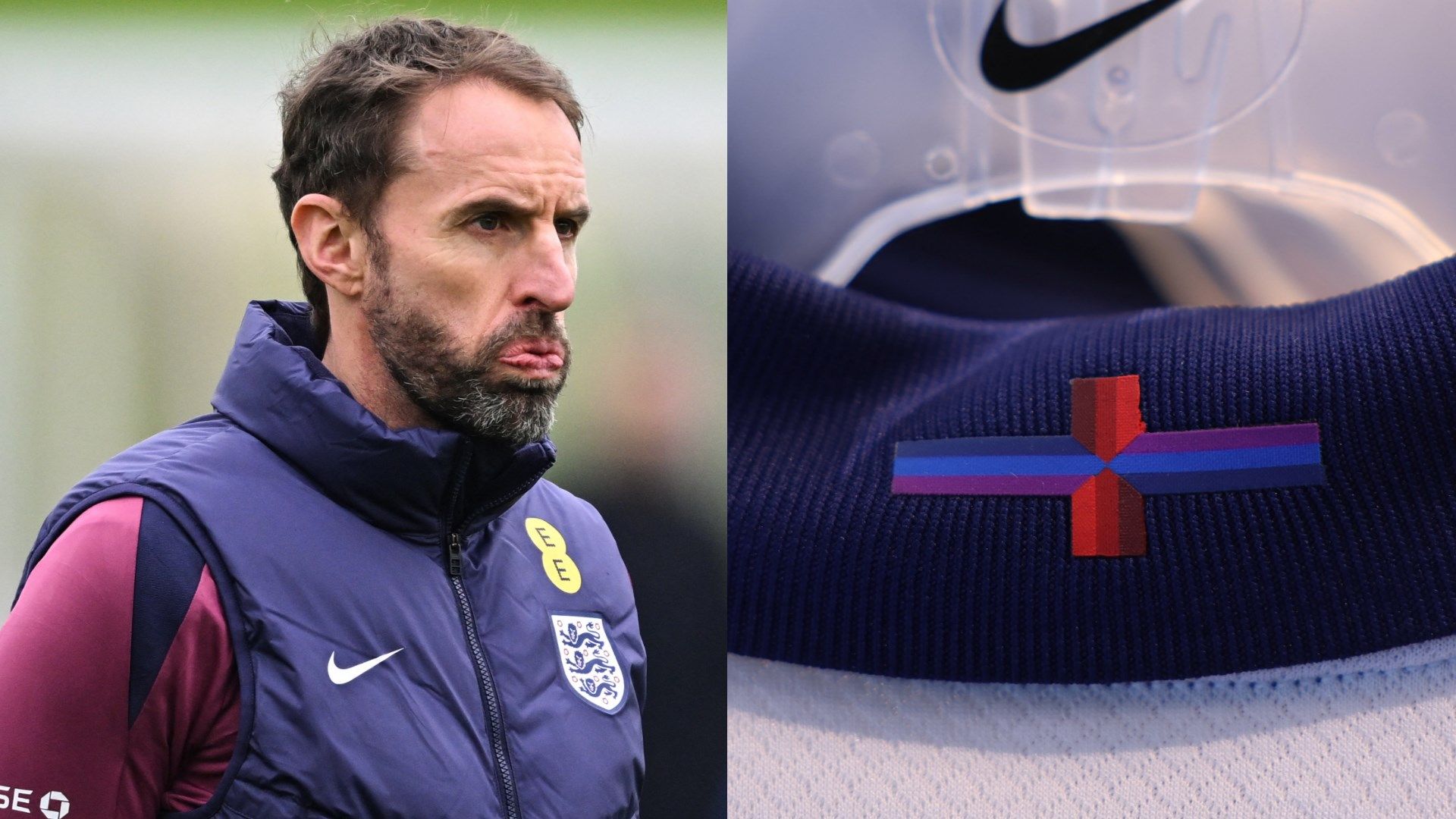 Gareth Southgate England kit cross