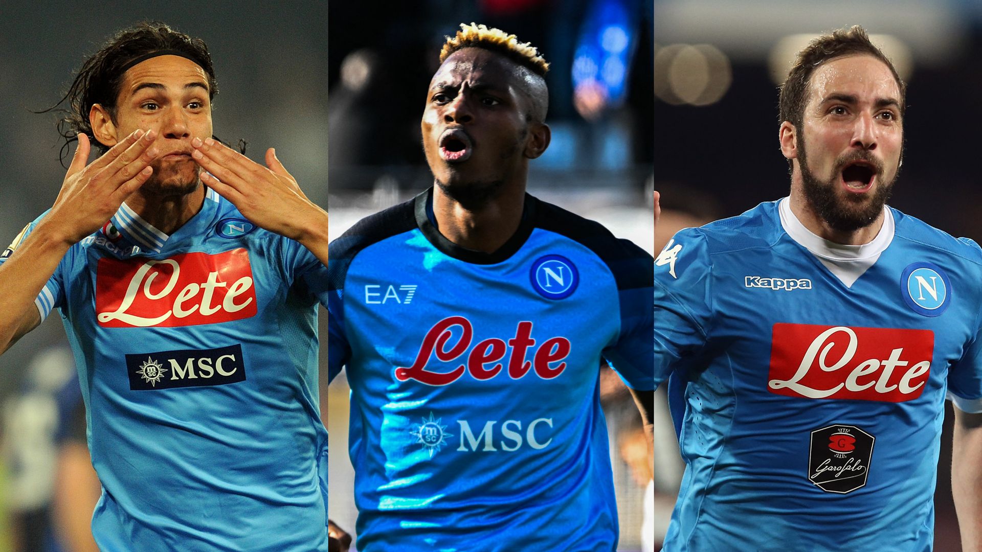 Napoli Cavani Osimhen Higuain
