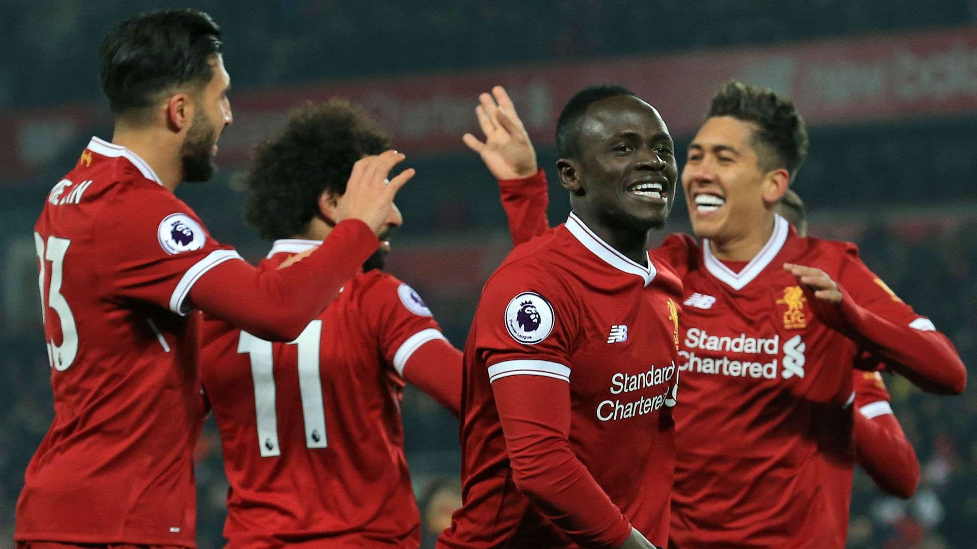 Liverpool celebration Mane Firmino Can