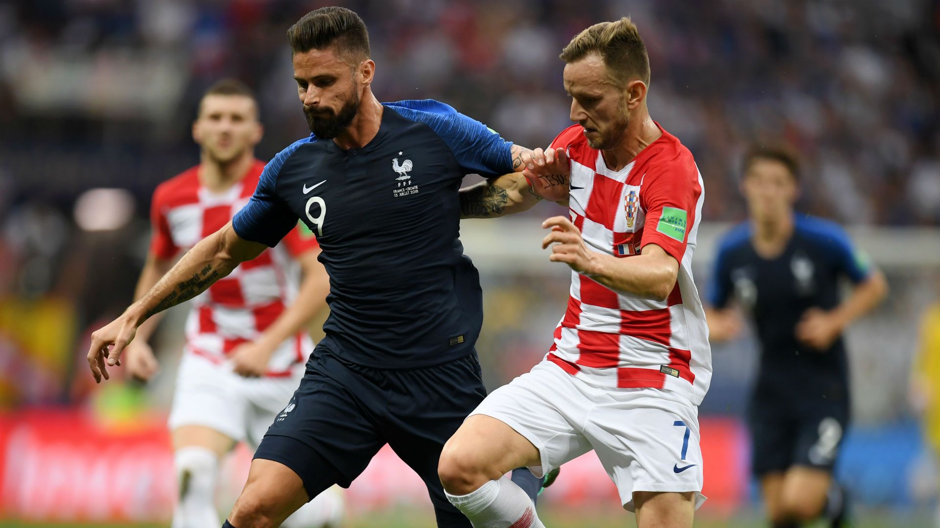 Olivier Giroud Ivan Rakitic France Croatia World Cup Final 15072018