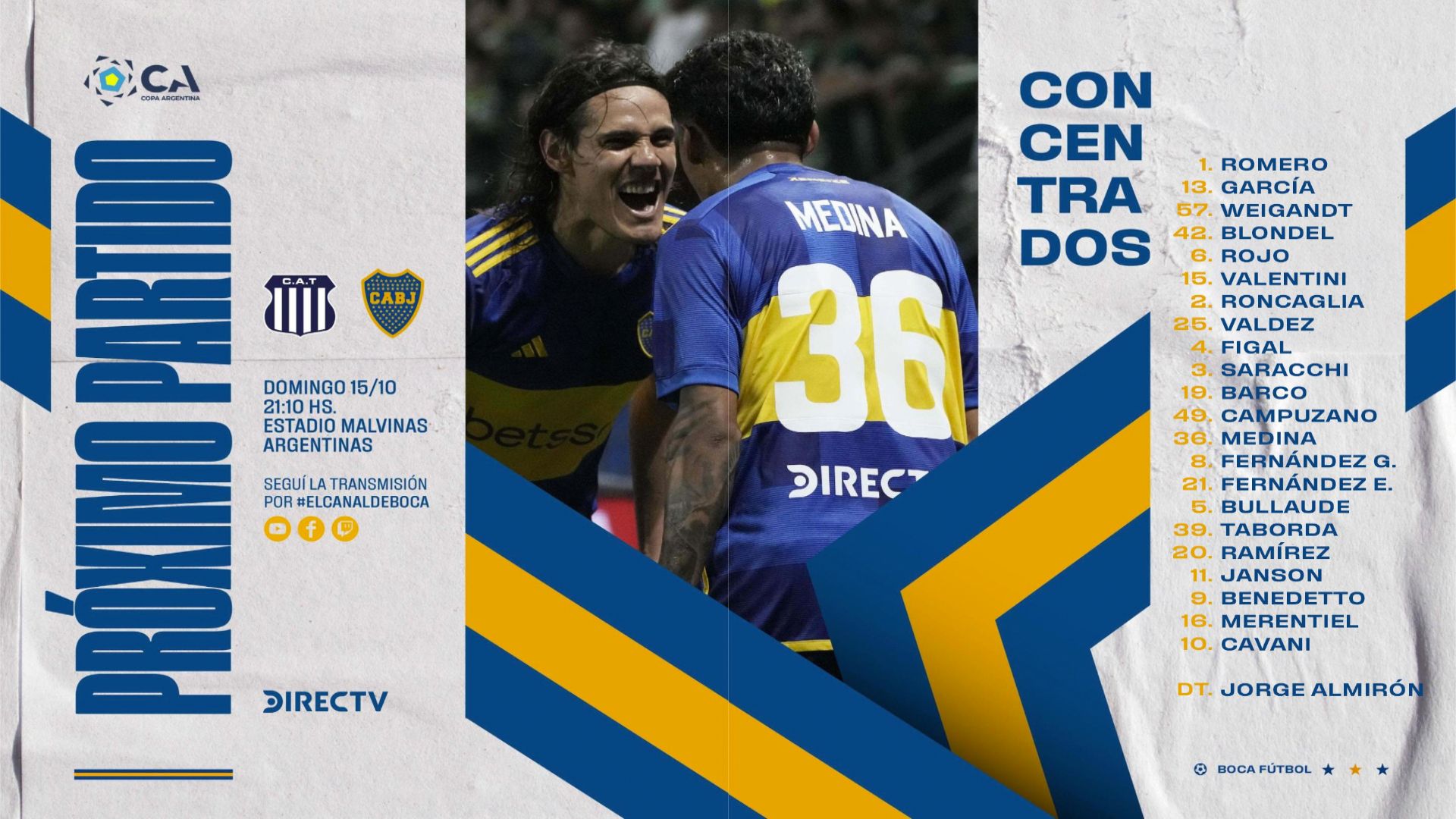 Convocados Boca Talleres Copa Argentina 2023