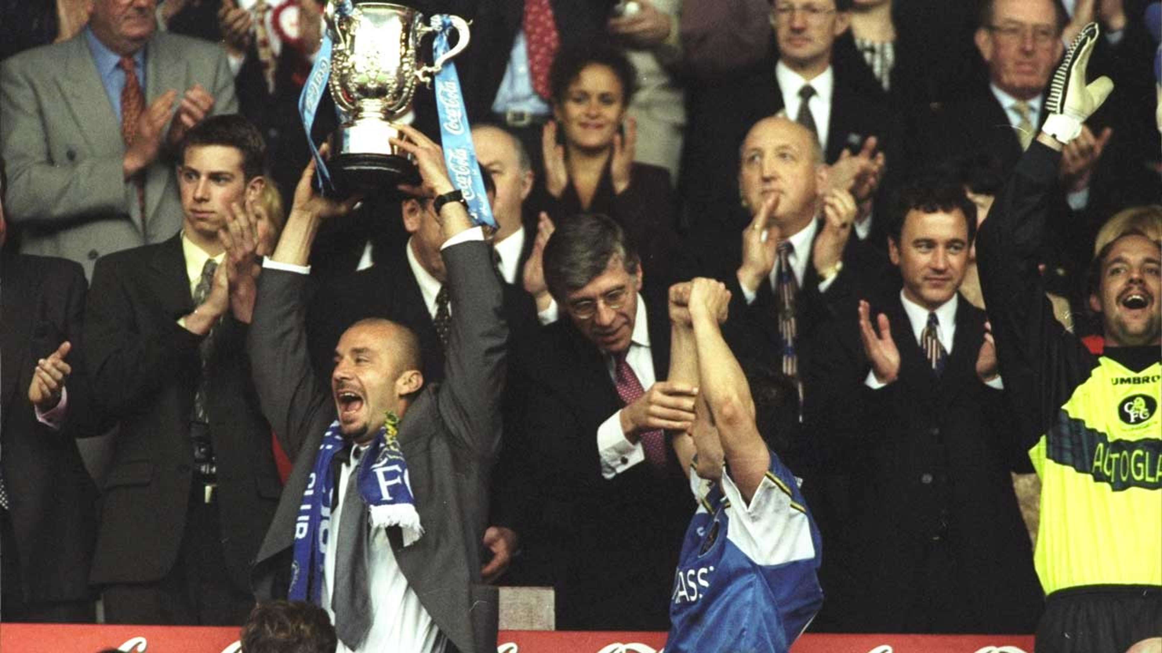 Chelsea 1998 League Cup win - Vialli and Wise