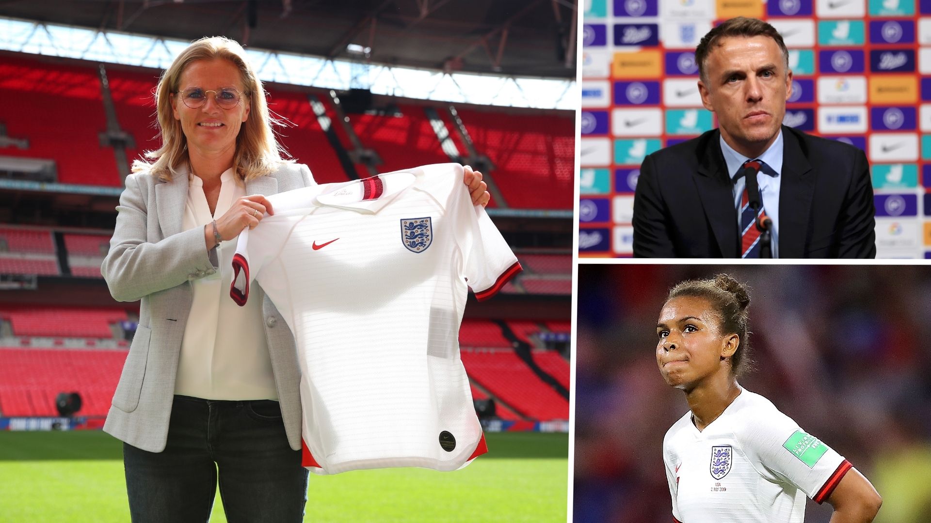 Sarina Wiegman Phil Neville Nikita Parris composite