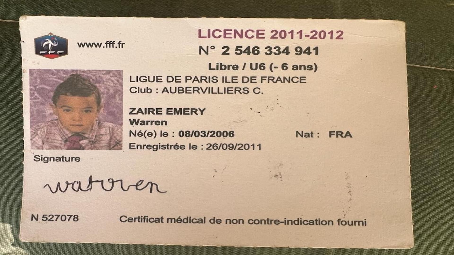Première licence de Warren Zaïre-Emery au FCM Aubervilliers