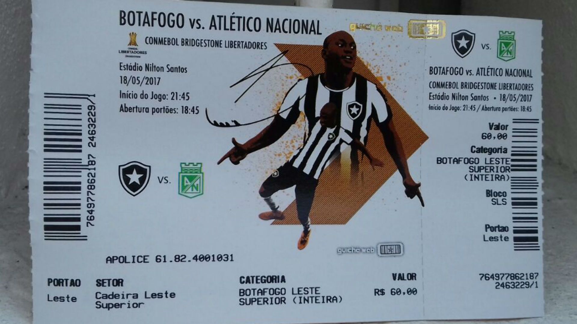 Ingresso Botafogo Sassá 17 05 2017