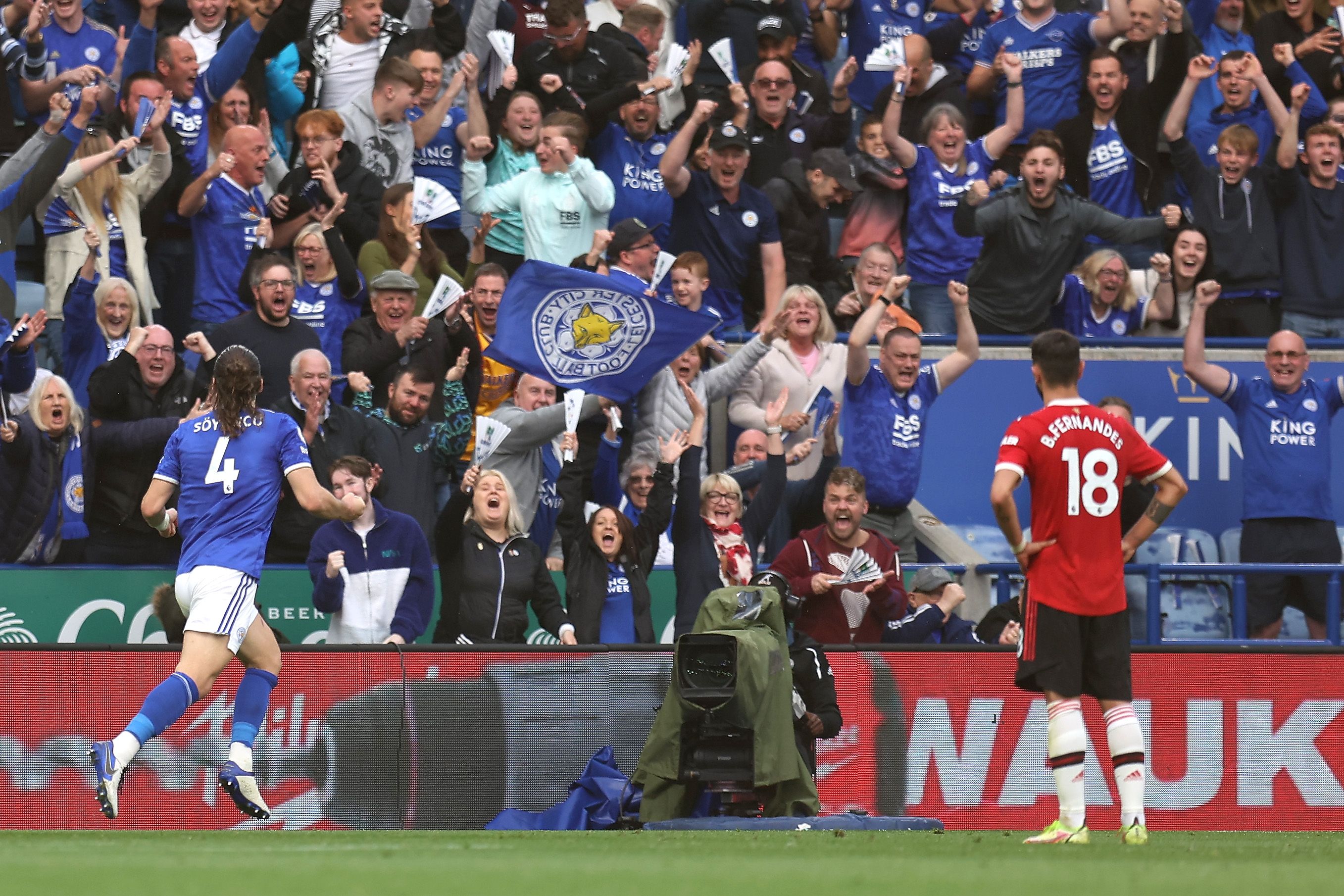 Caglar Soyuncu. Leicester City vs Manchester United. 10.16.2021