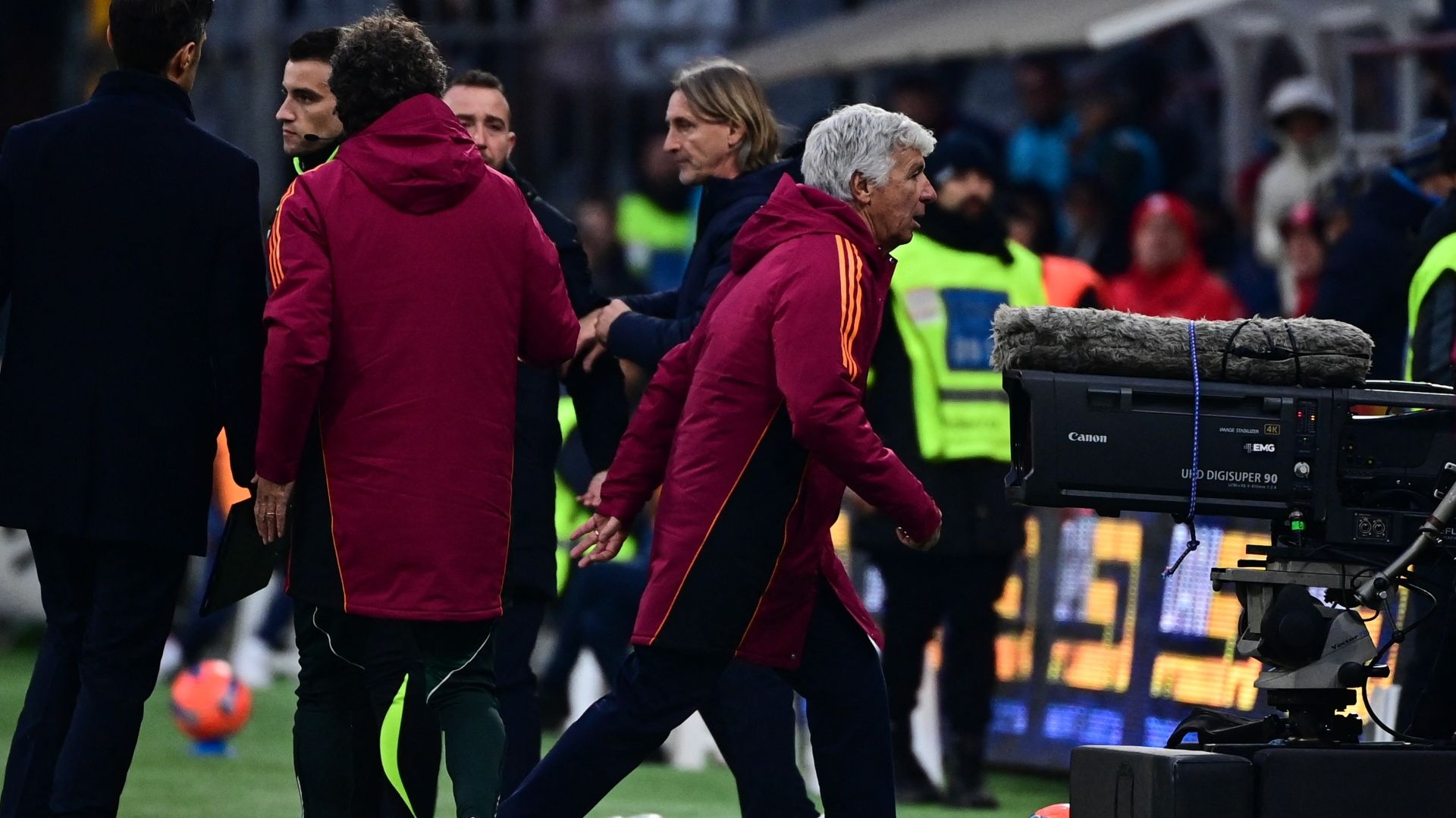 Gasperini red card Cremonese Roma