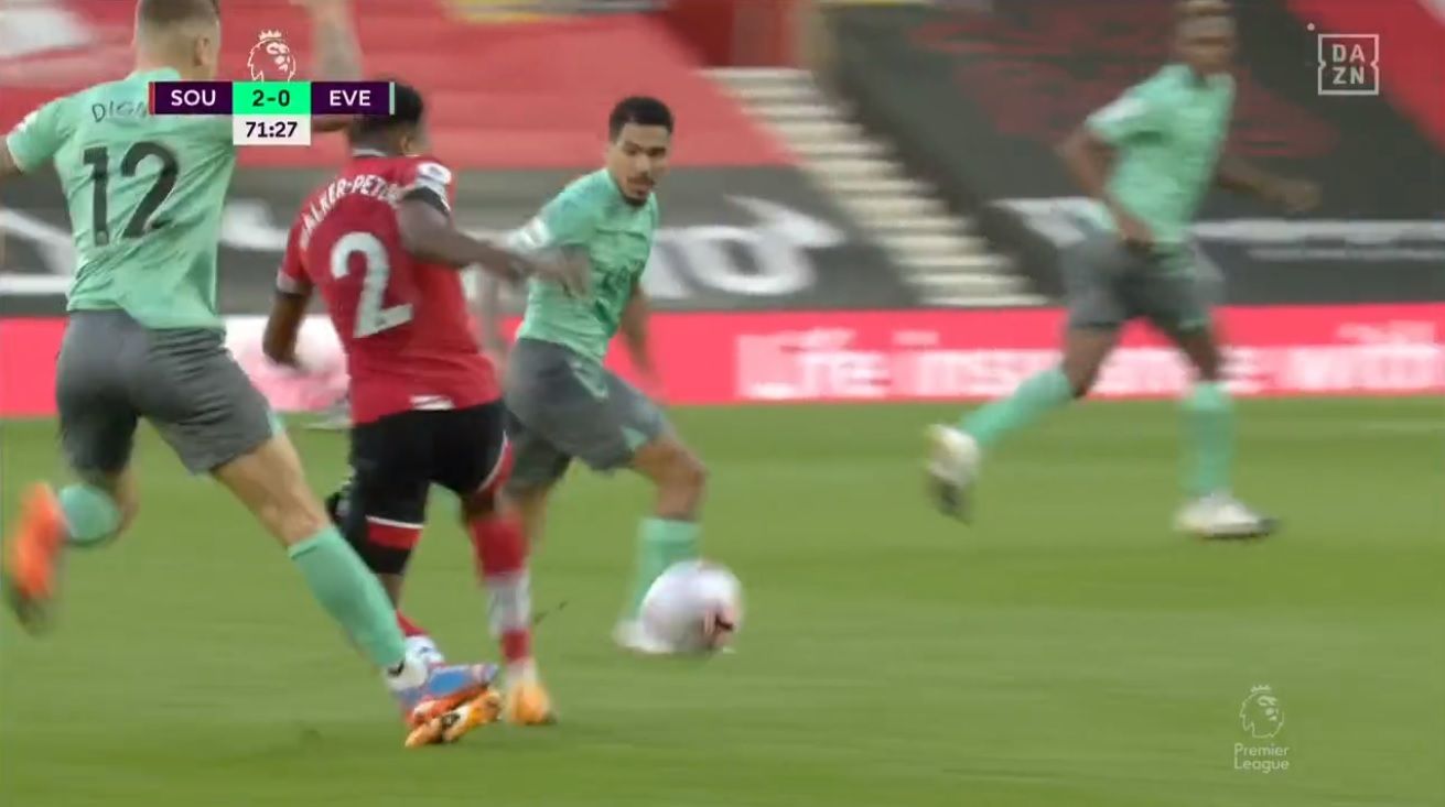 Lucas Digne Kyle Walker-Peters Red Card Southampton Everton 2020-21