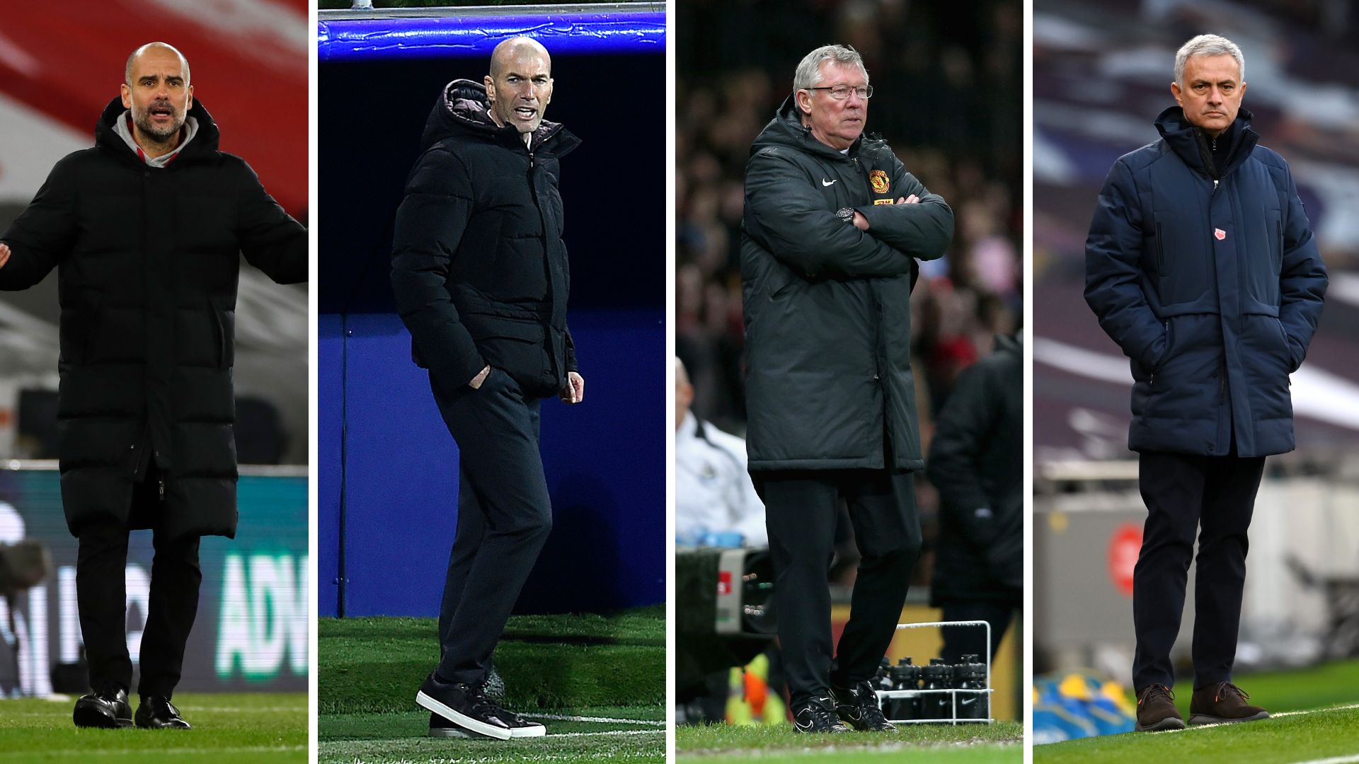 Zidane, Mourinho, Guardiola and Ferguson