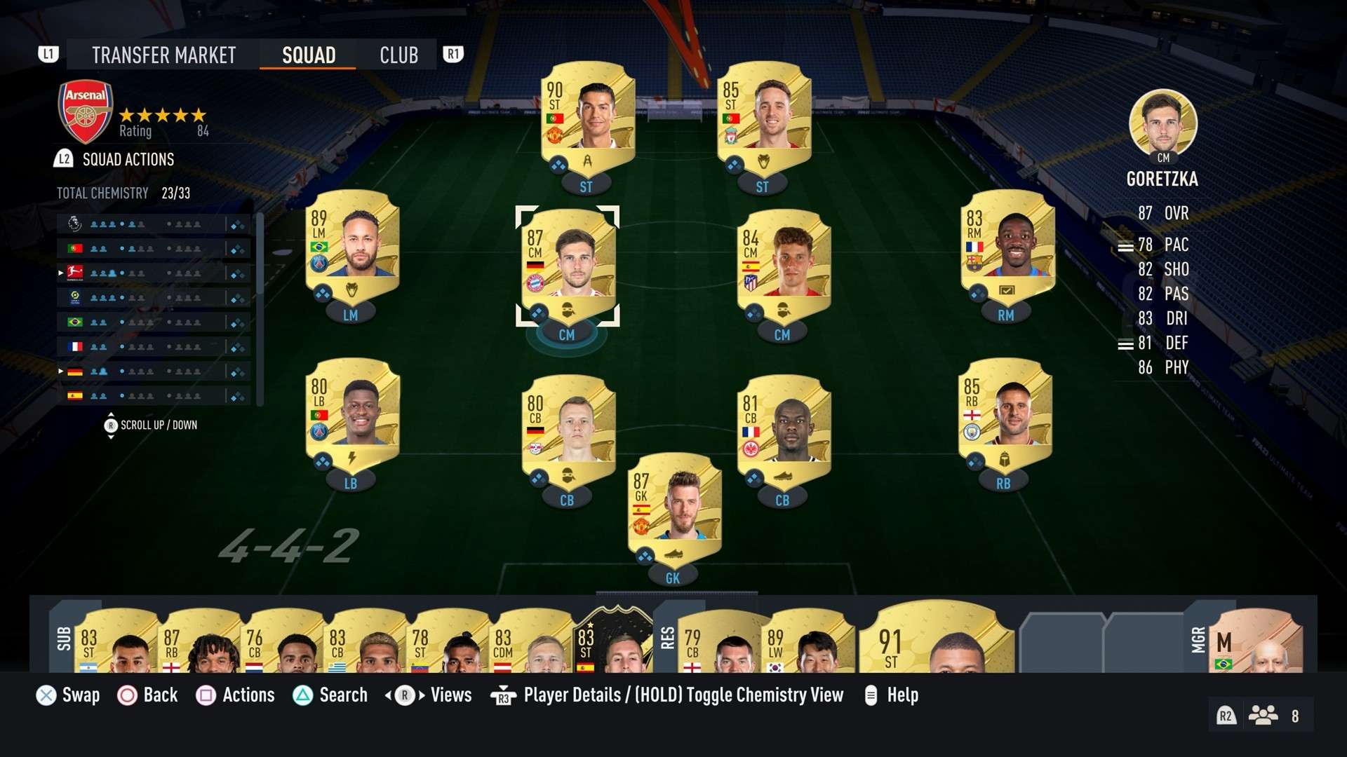 FIFA 23 4-4-2 formation