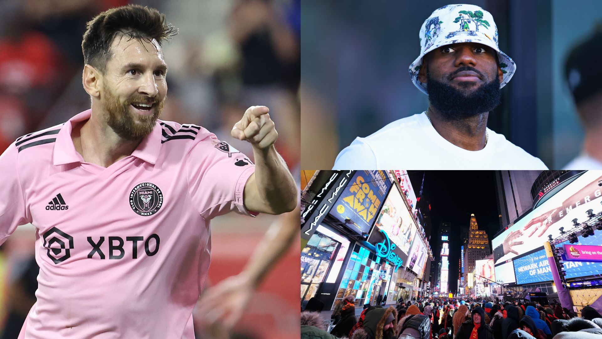 Lionel Messi LeBron James Times Square