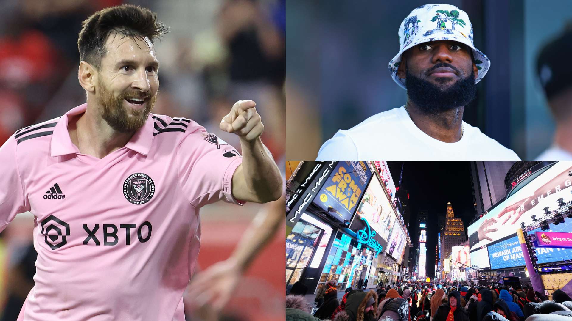 Lionel Messi LeBron James Times Square