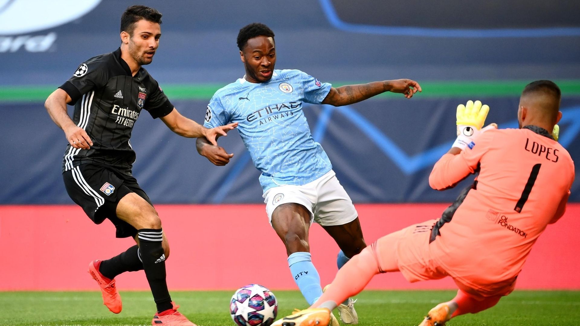 Sterling Lopes Manchester City Lyon UCL