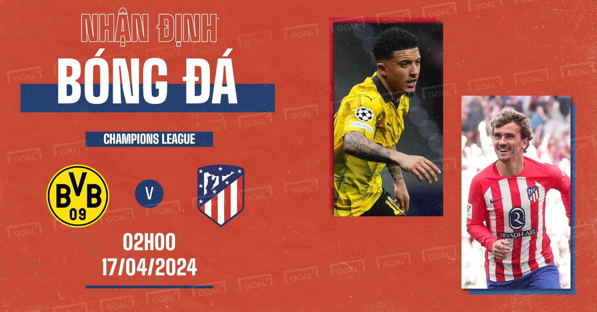 Borussia Dortmund vs Atletico Madrid Champions League 2023-24 GFX