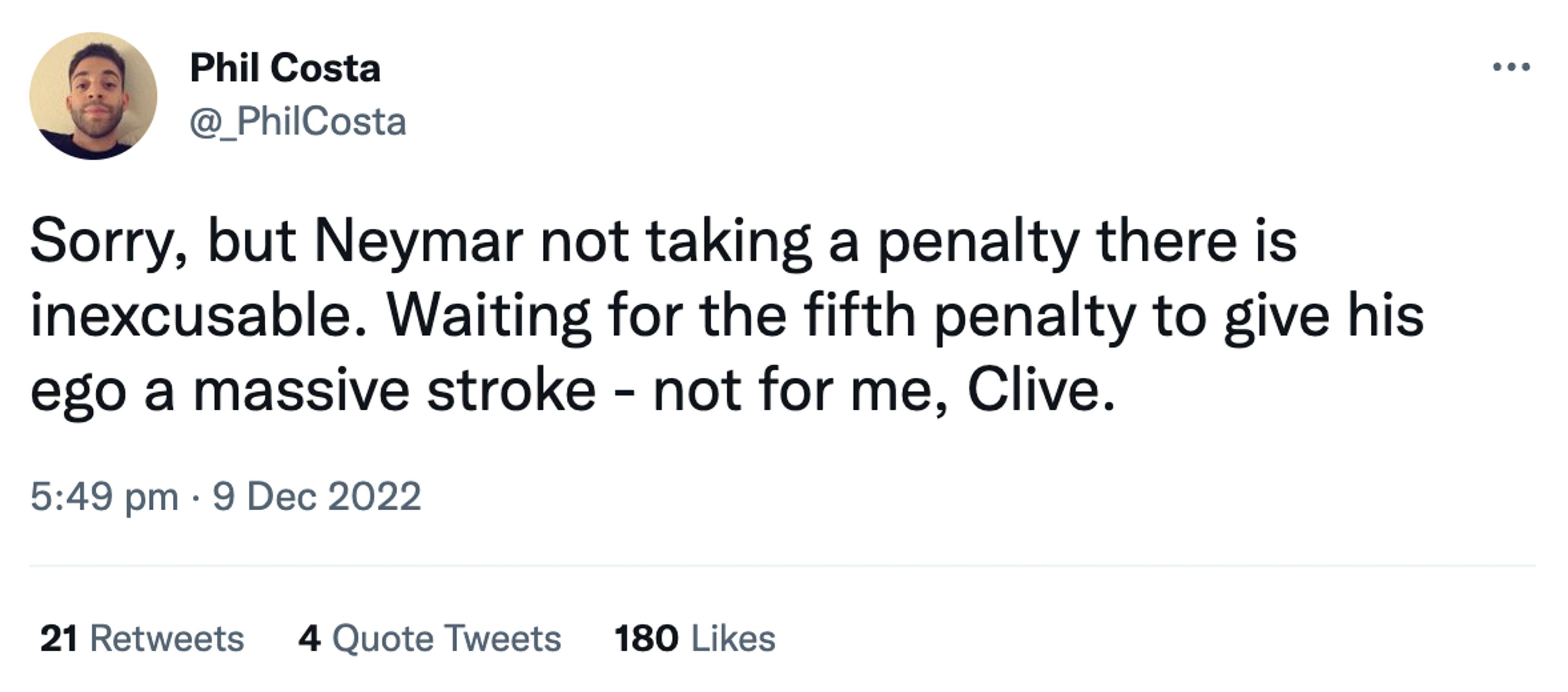 Neymar Brazil Penalty Tweet 2022