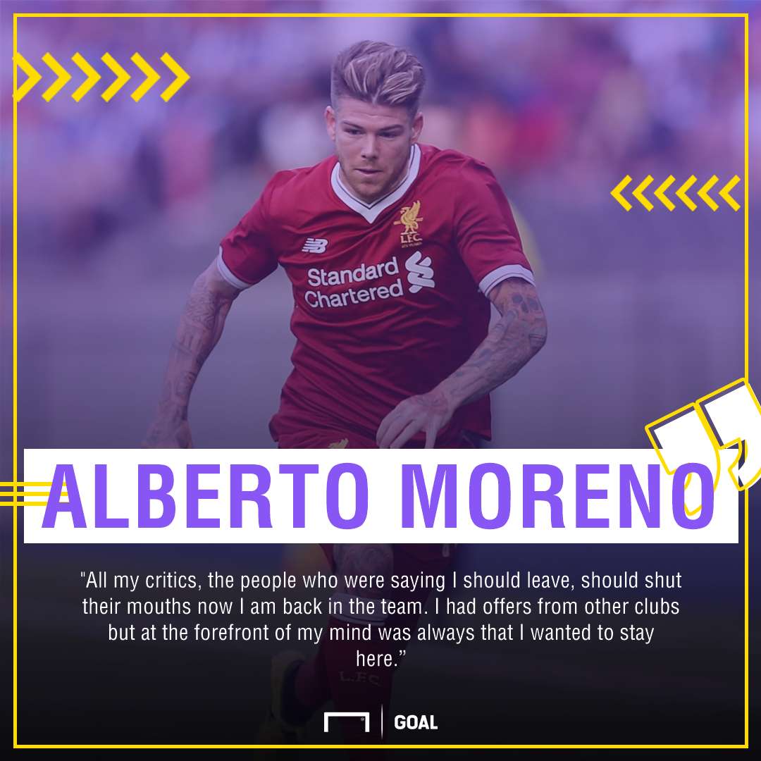 Alberto Moreno Liverpool shut up critics