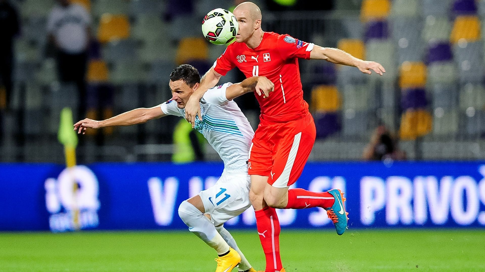 Milivoje Novakovic Philippe Senderos Slovenia Switzerland Euro 2016 qualifier 09102014