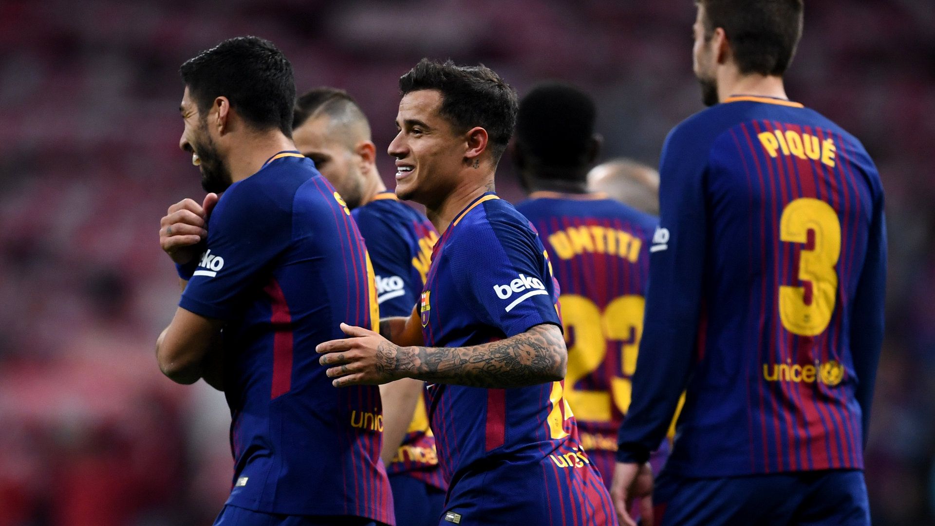 Coutinho Suarez Pique Sevilla Barcelona 21042018 Copa del Rey final