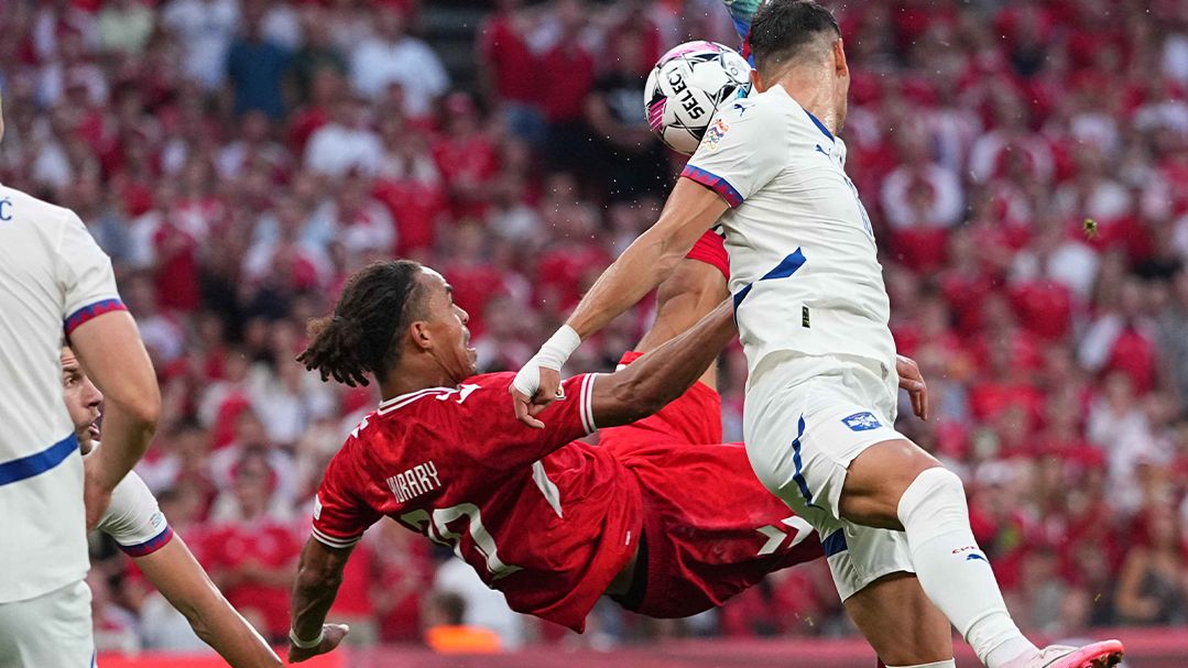 Yussuf Poulsen Denmark v Serbia