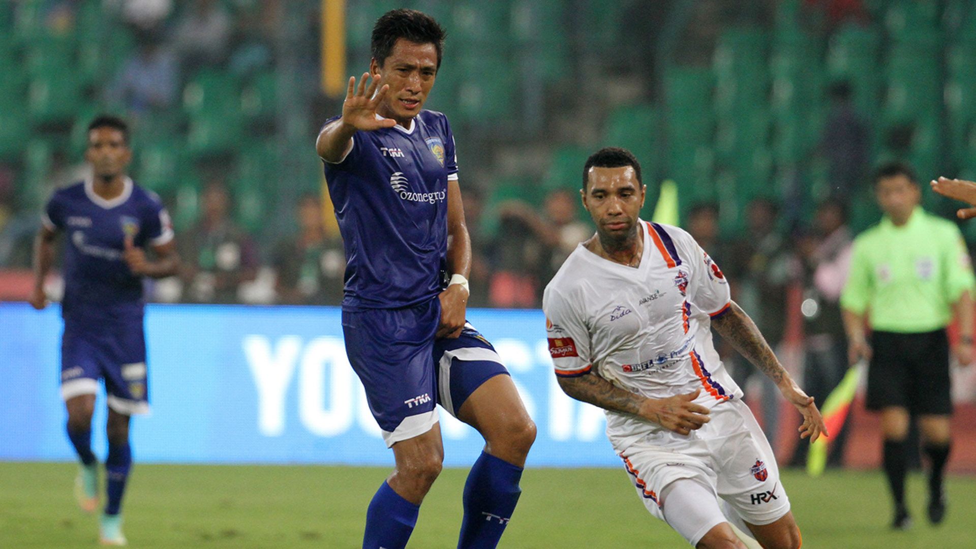 Gouramangi Singh of Chennaiyin FC in action during ISL match against FC Pune City