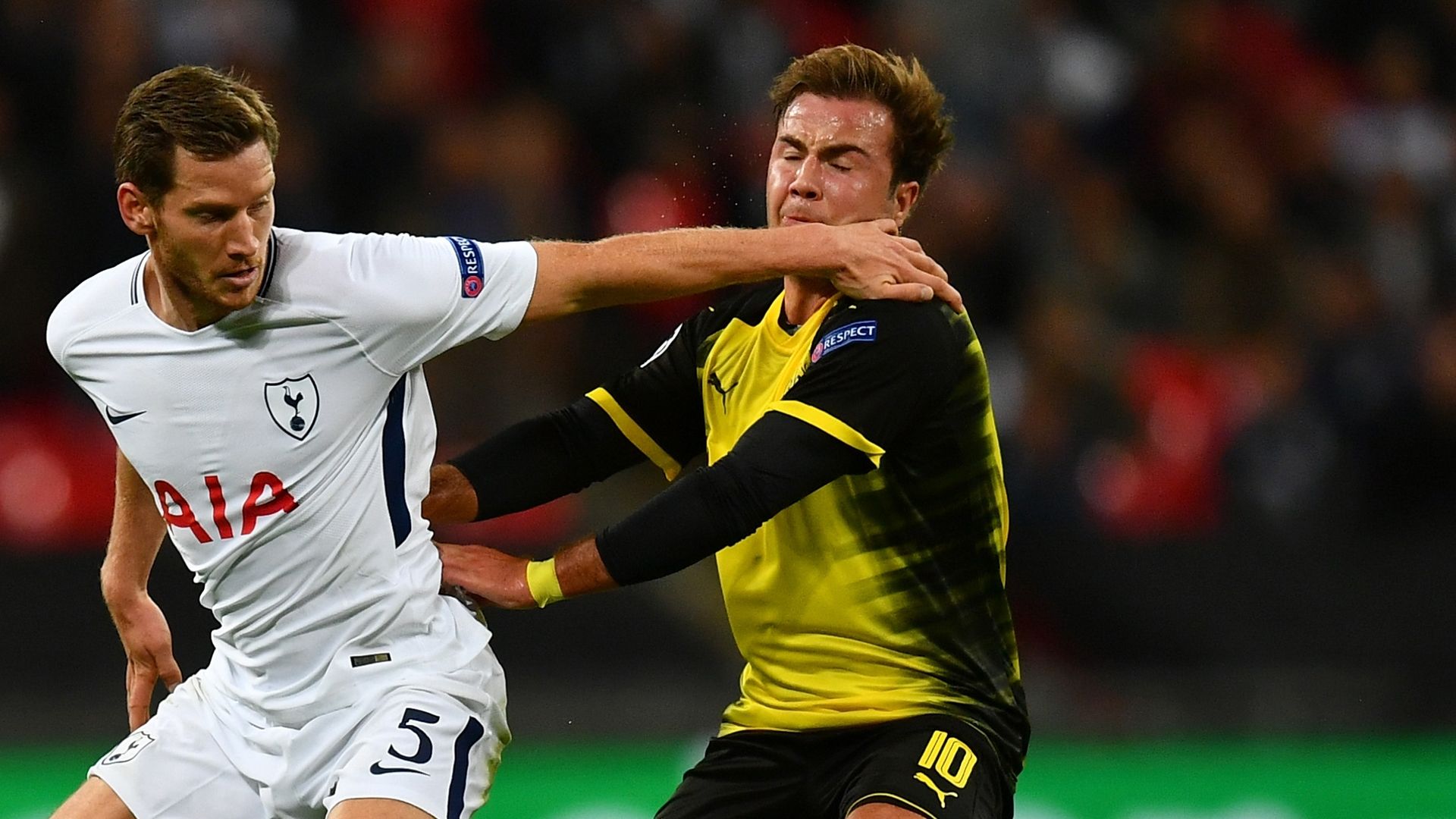 Mario Götze Vertonghen Tottenham Dortmund 091317