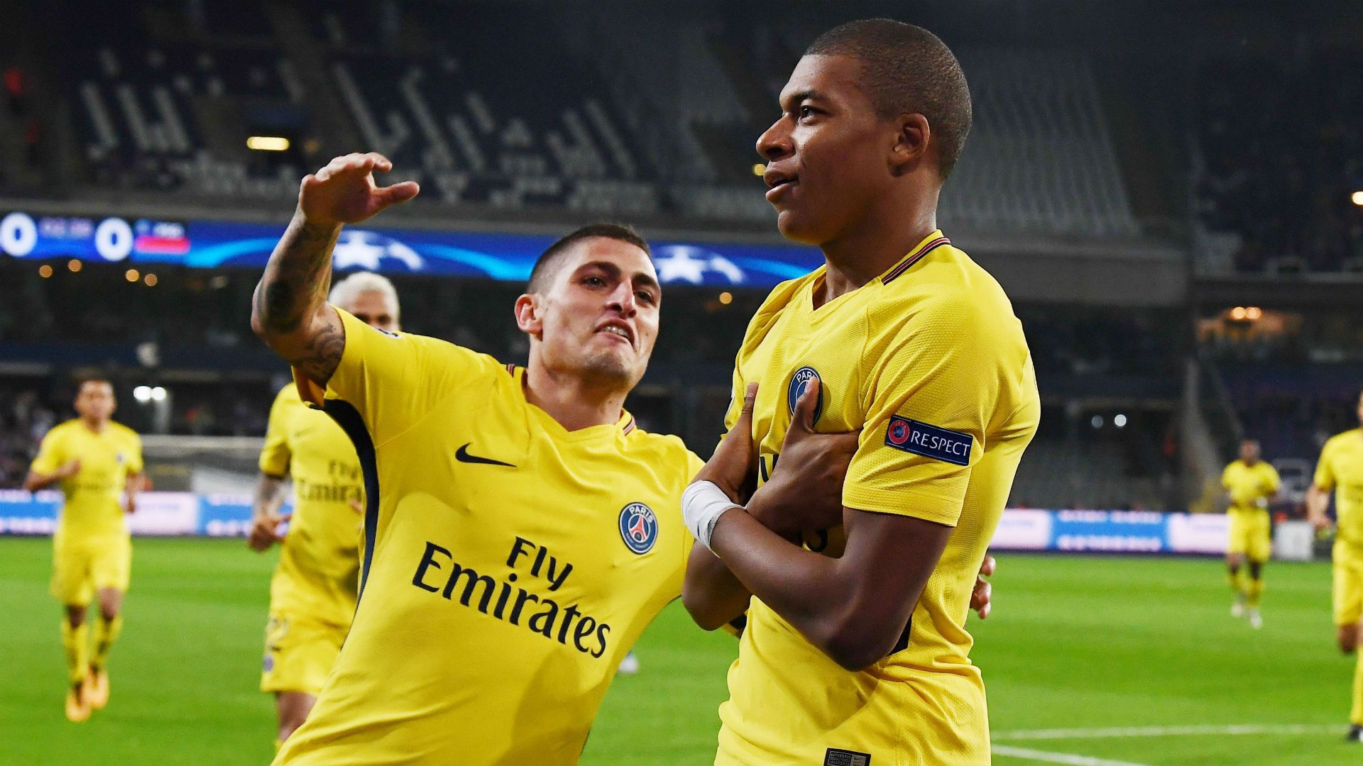 Kylian Mbappé Marco Verratti Anderlecht PSG Cjampions league 18102017