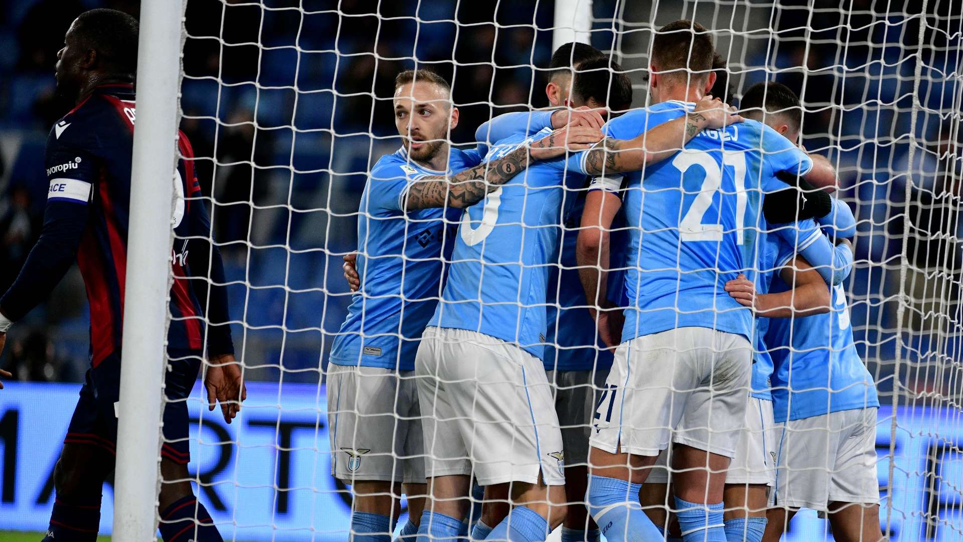 Lazio celebrating Bologna Serie A