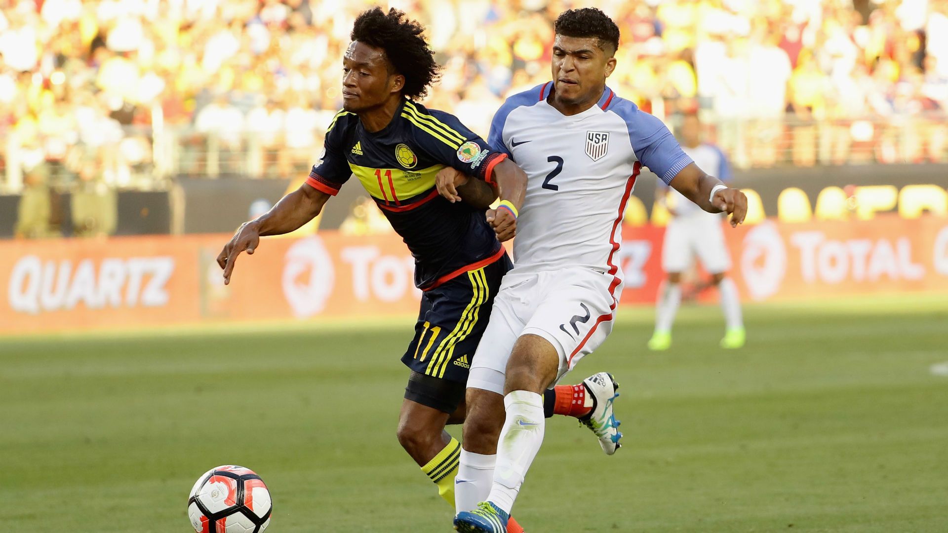 Juan Cuadrado DeAndre Yedlin Colombia USA 060316.jpg