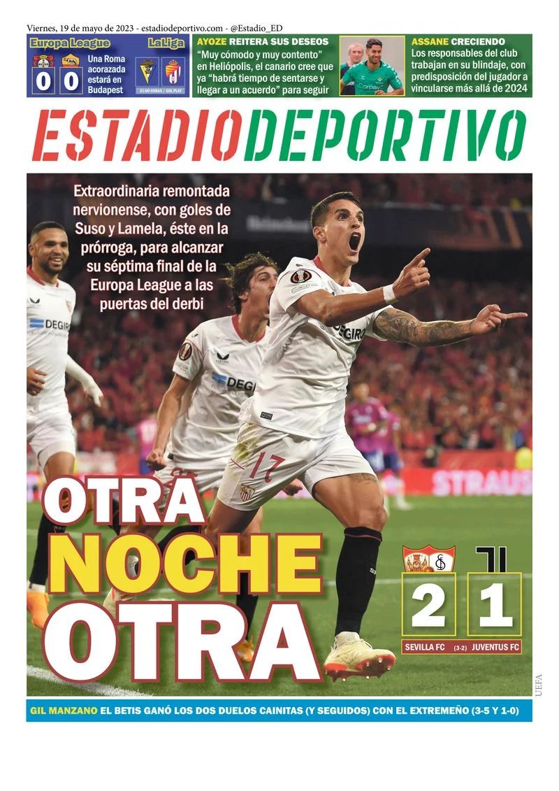 Portada del diario Estadio Deportivo 19 de mayo de 2023