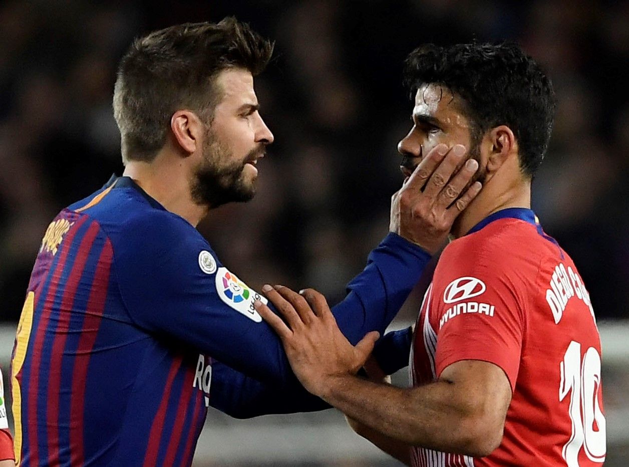 Diego Costa + Gerard Pique Barcelona vs Atletico Madrid La Liga