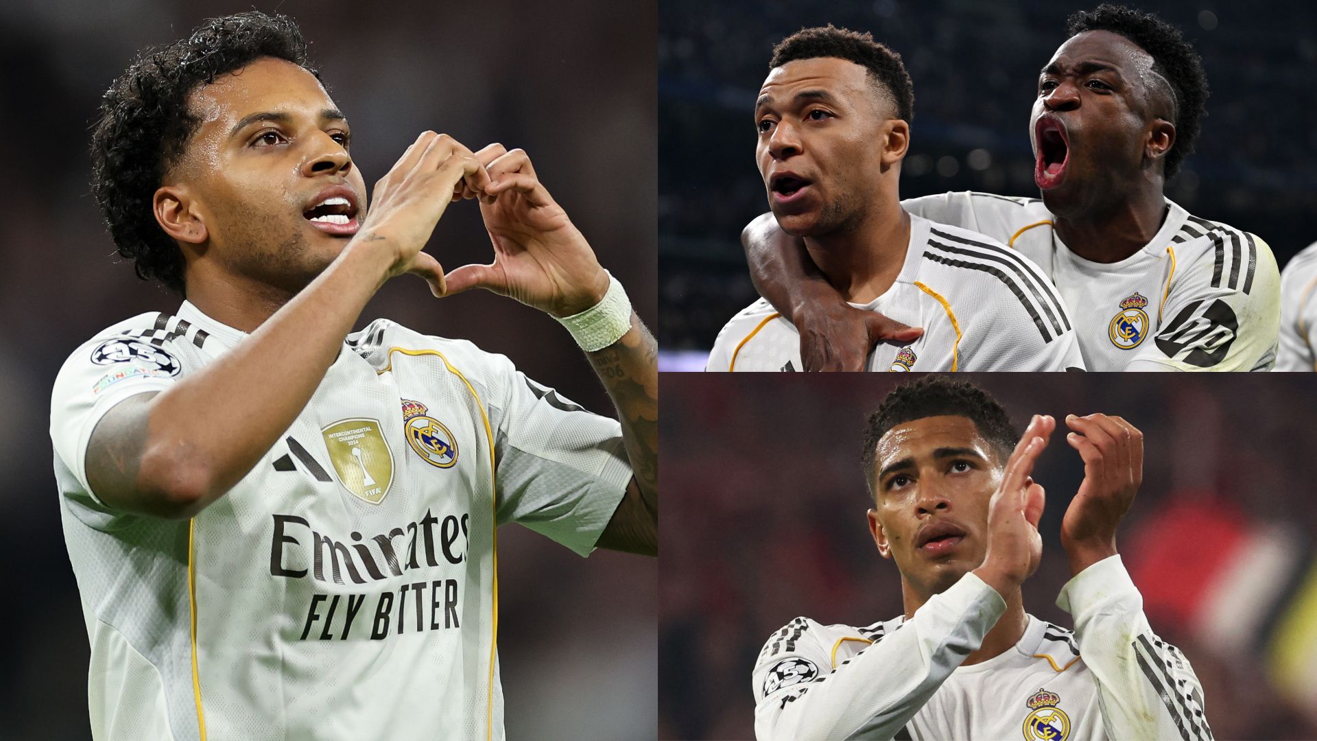 Rodrygo Kylian Mbappe Vinicius Junior Jude Bellingham Real Madrid 2025-26