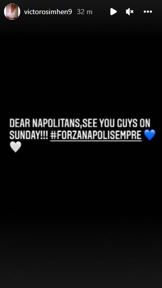 Osimhen Instagram Story about injury 06042022