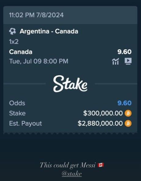 Drake Canada bet Copa America 2024