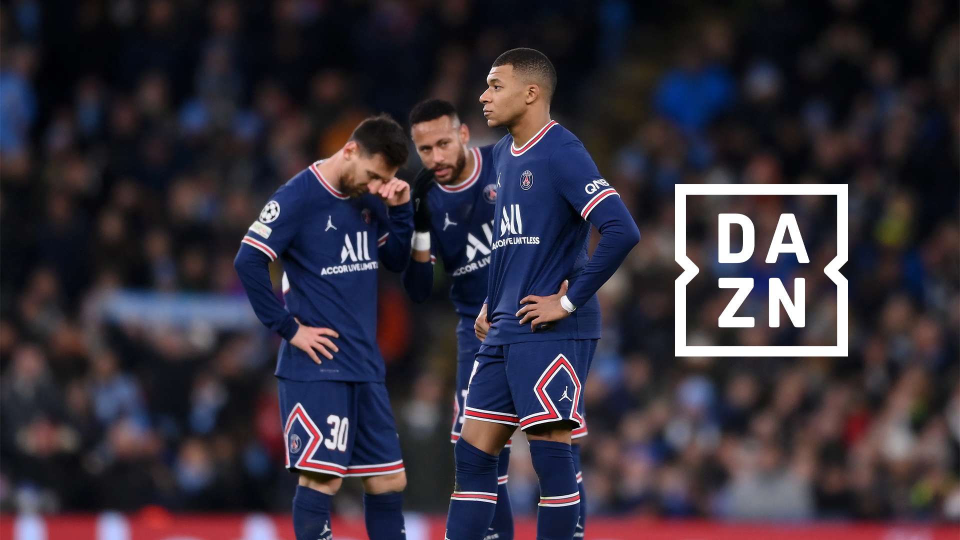 Neymar Lionel Messi Kylian Mbappe PSG Paris Saint-Germain DAZN