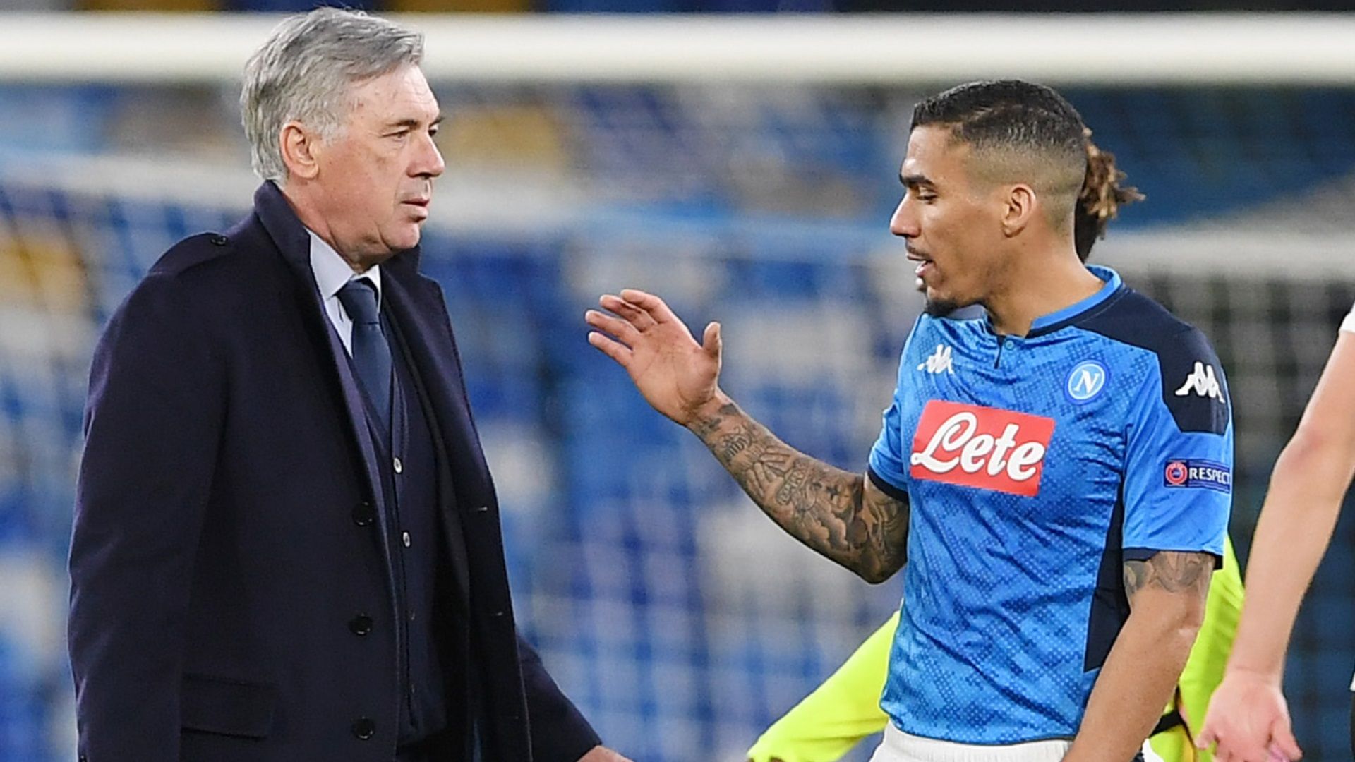 Carlo Ancelotti e Allan, pelo Napoli