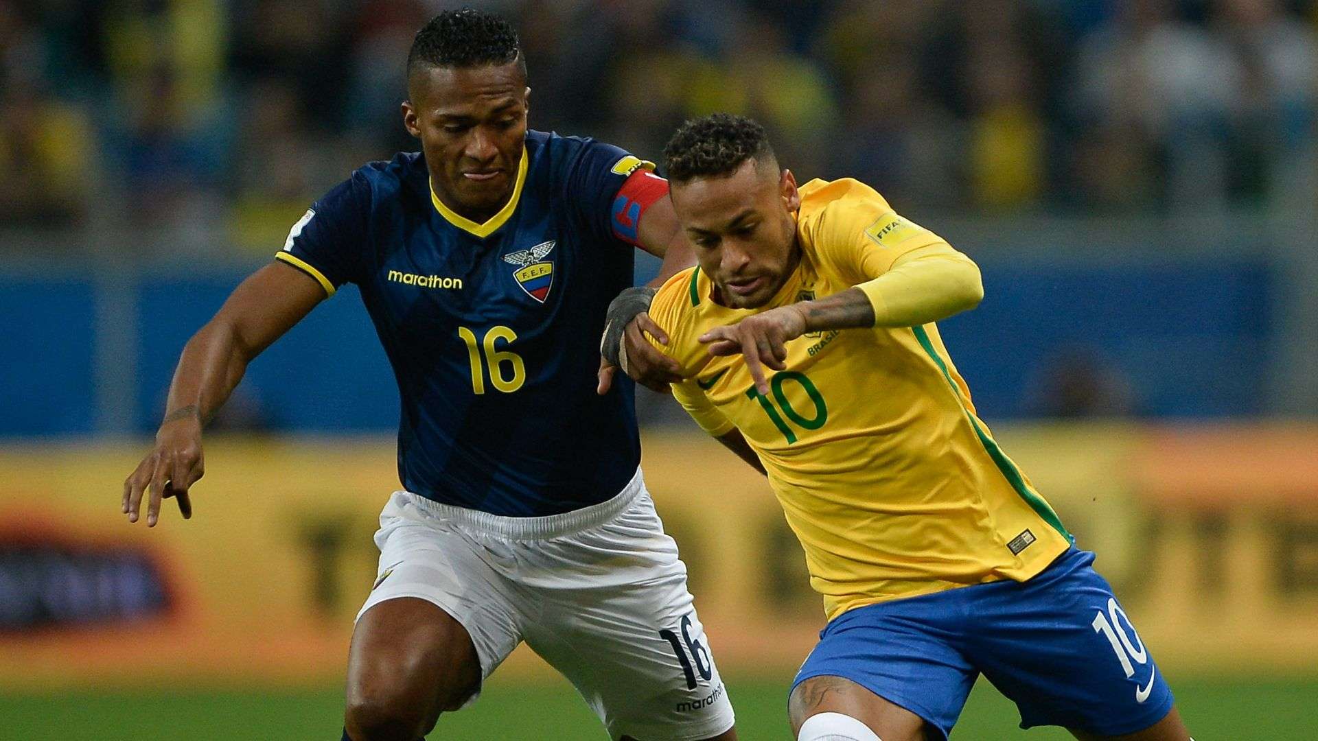 Neymar Antonio Valencia Brazil Ecuador Eliminatorias 2018 31082017
