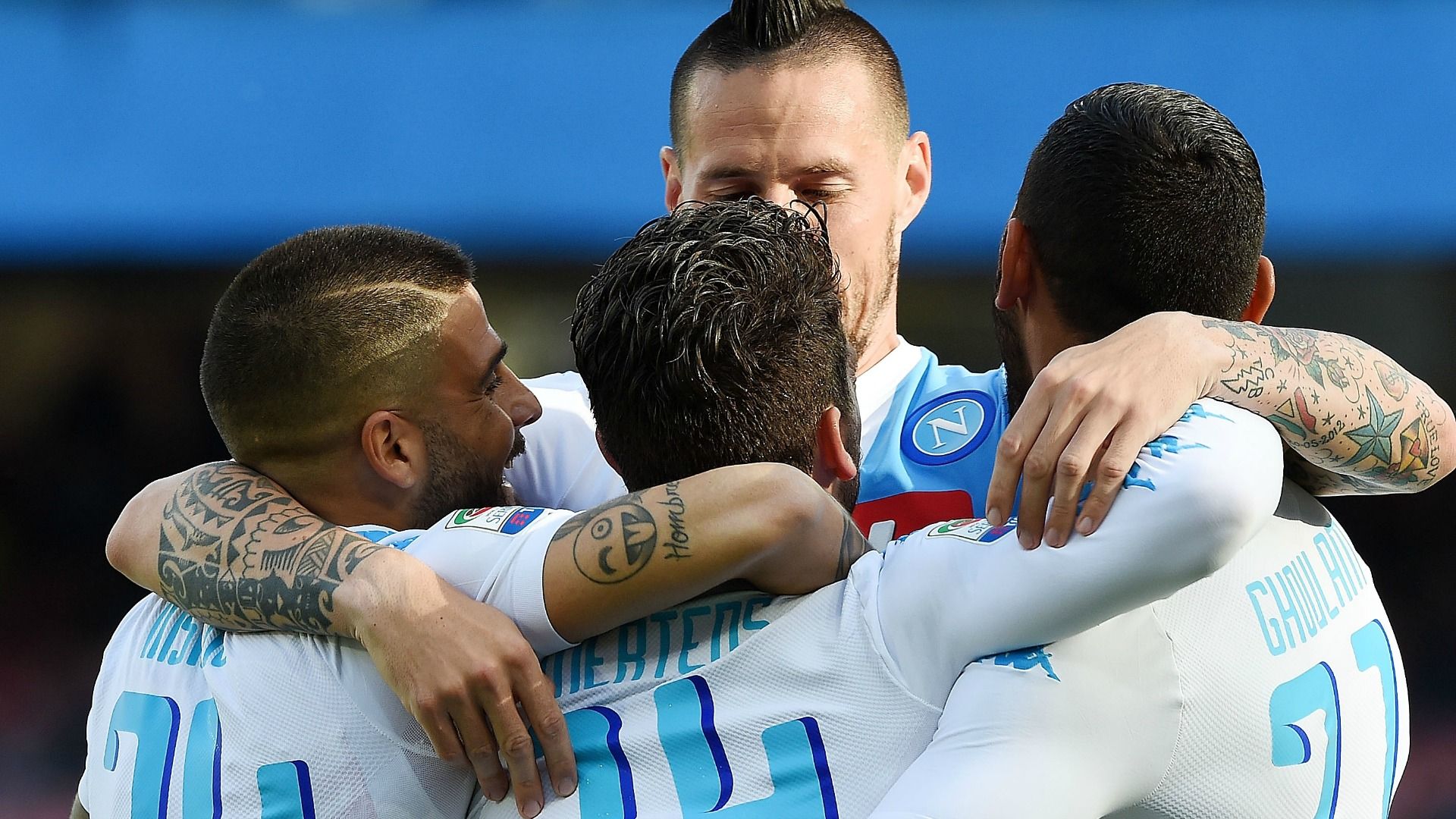 Napoli celebrating Napoli Cagliari Serie A