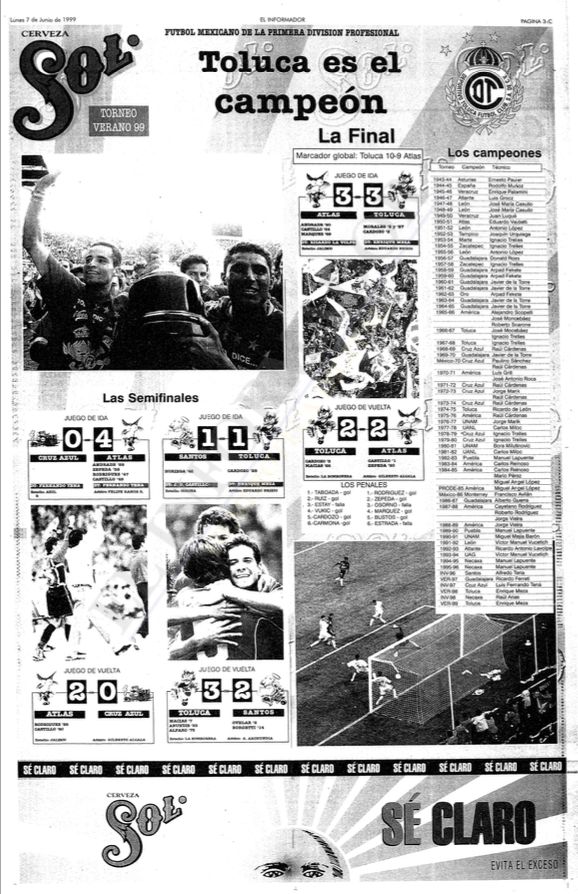Toluca Campeón Verano 99