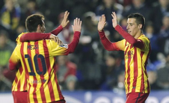 LIONEL MESSI CRISTIAN TELLO BARCELONA COPA DEL REY 01222014