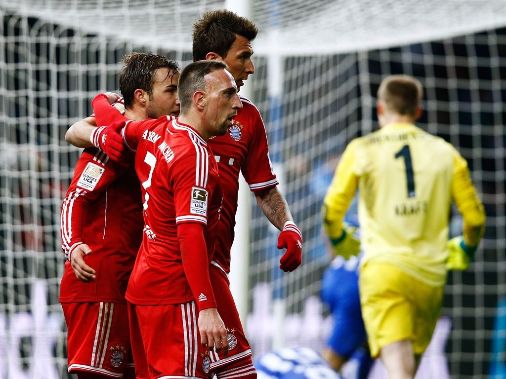 Franck Ribery Mario Götze Mario Mandzukic Hertha BSC FC Bayern München Bundesliga 03252014