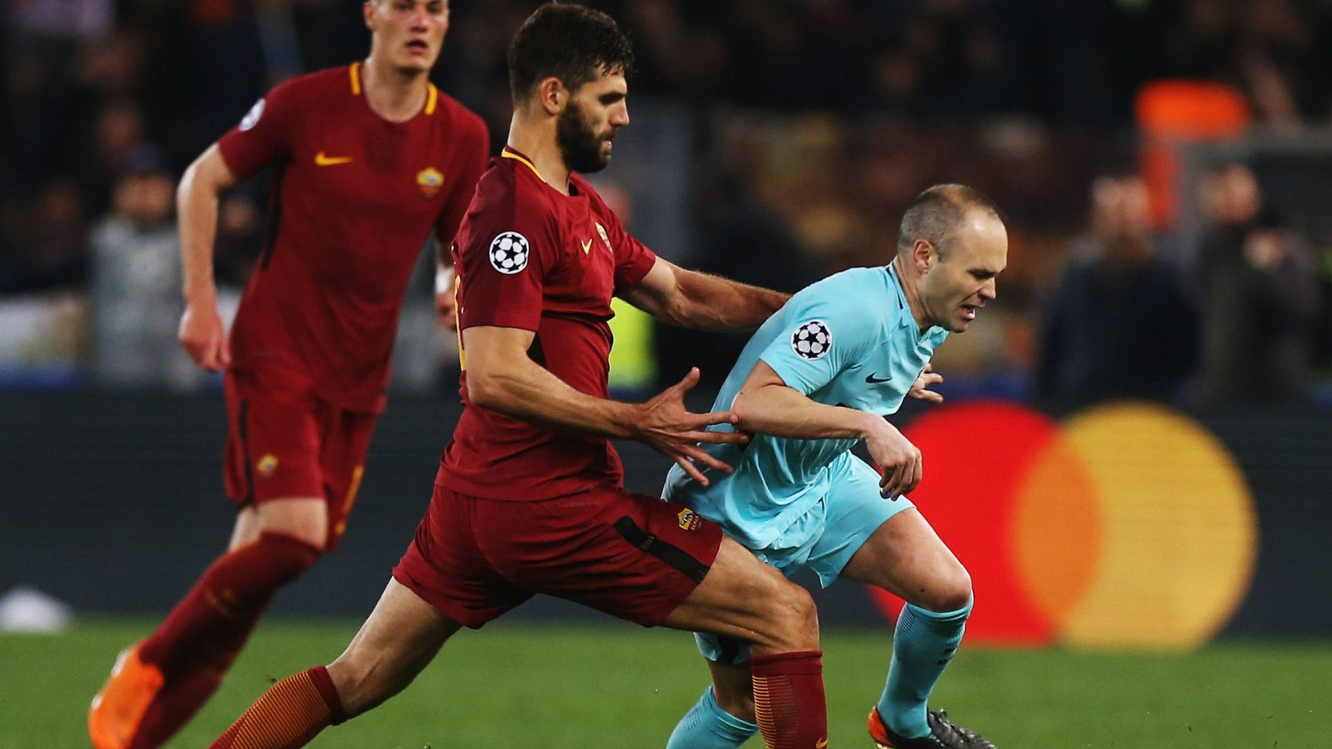 Iniesta Messi Roma Barcelona CHampions League