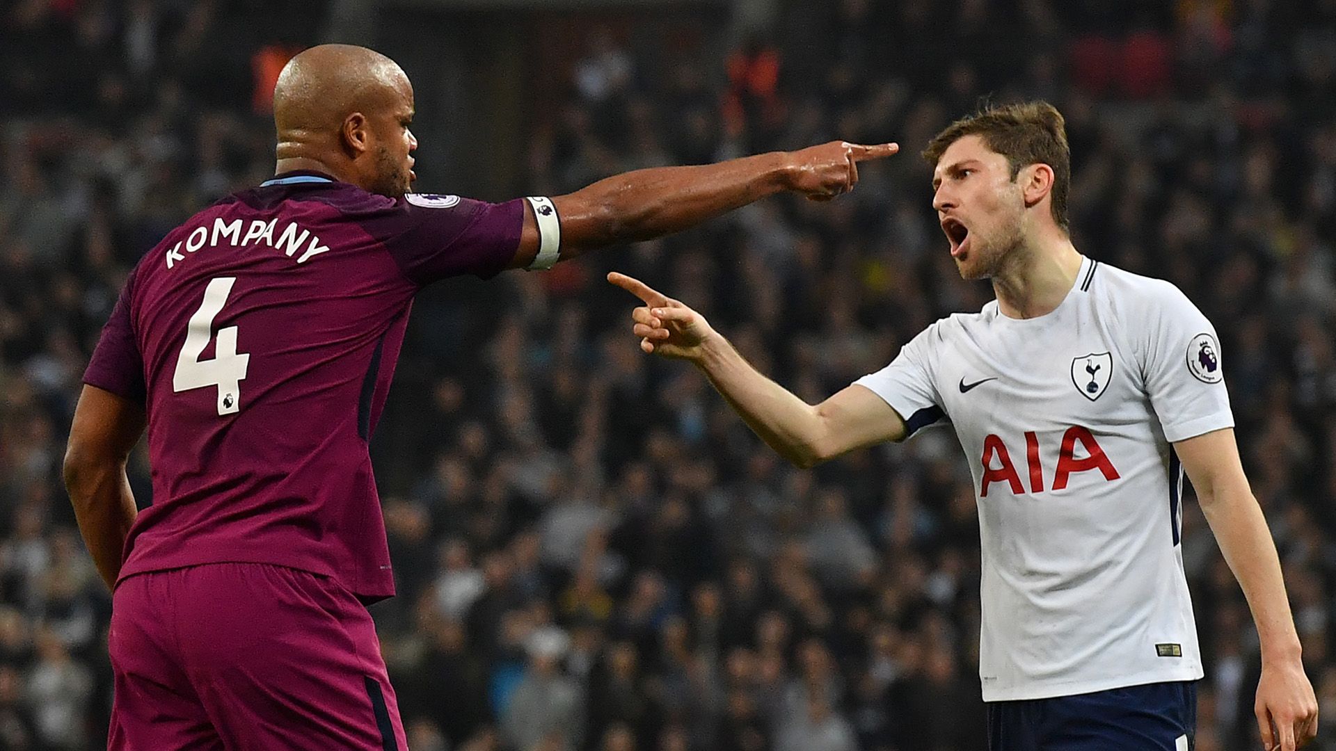 Vincent Kompany Ben Davies Tottenham Manchester City Premier League