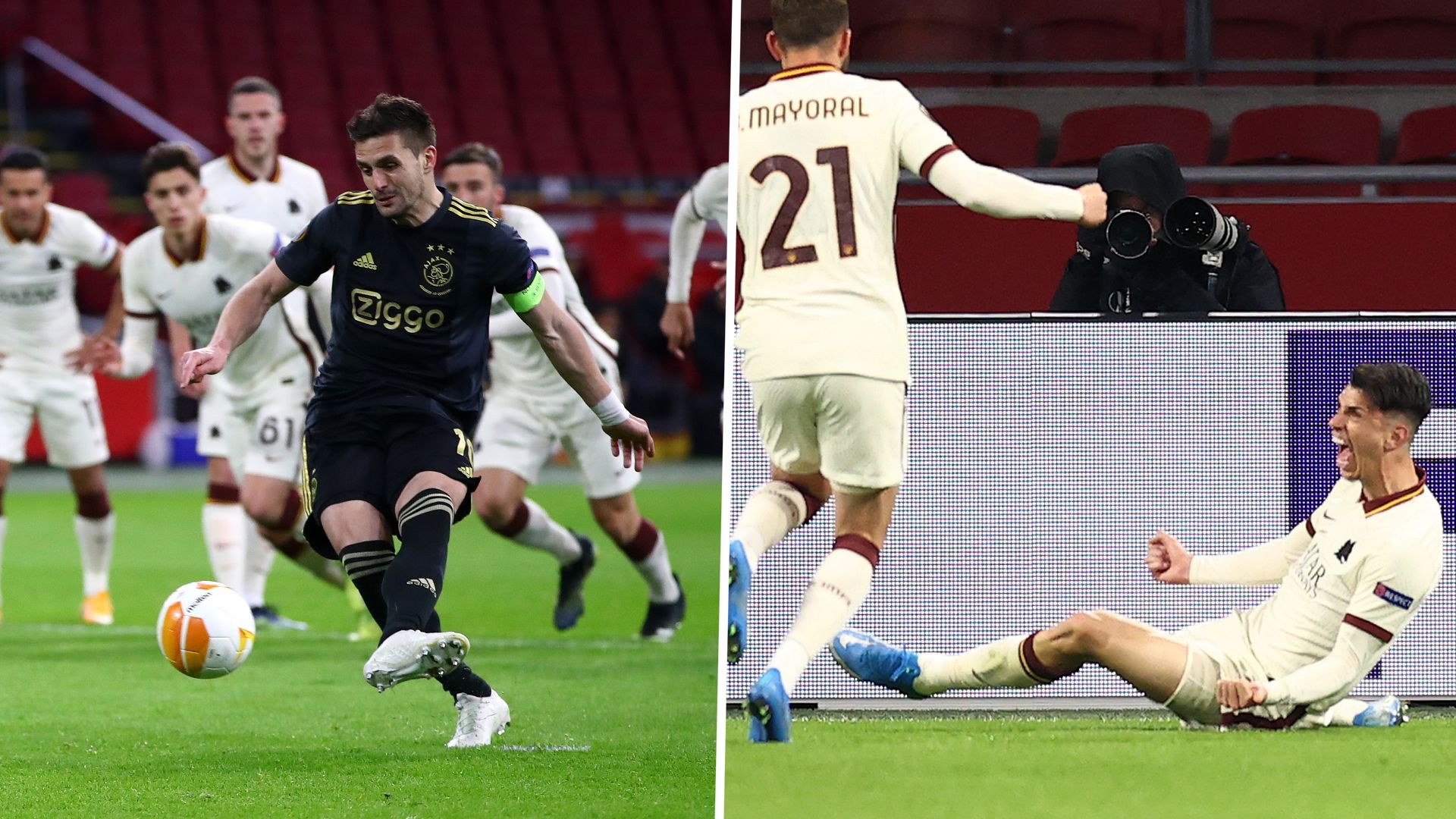 Tadic Ibanez Ajax Roma Europa League 042021