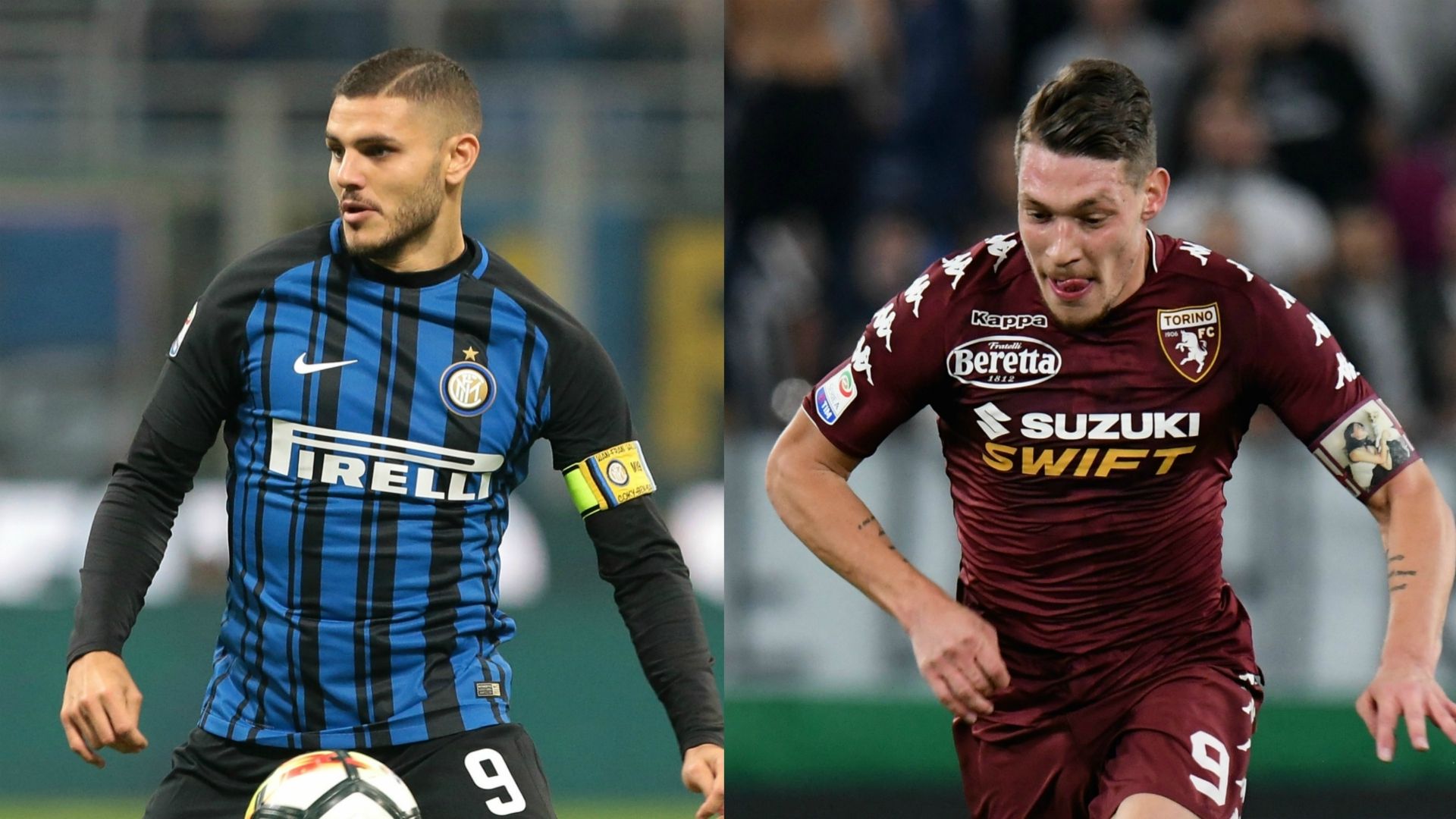 Mauro Icardi Andrea Belotti collage Serie A