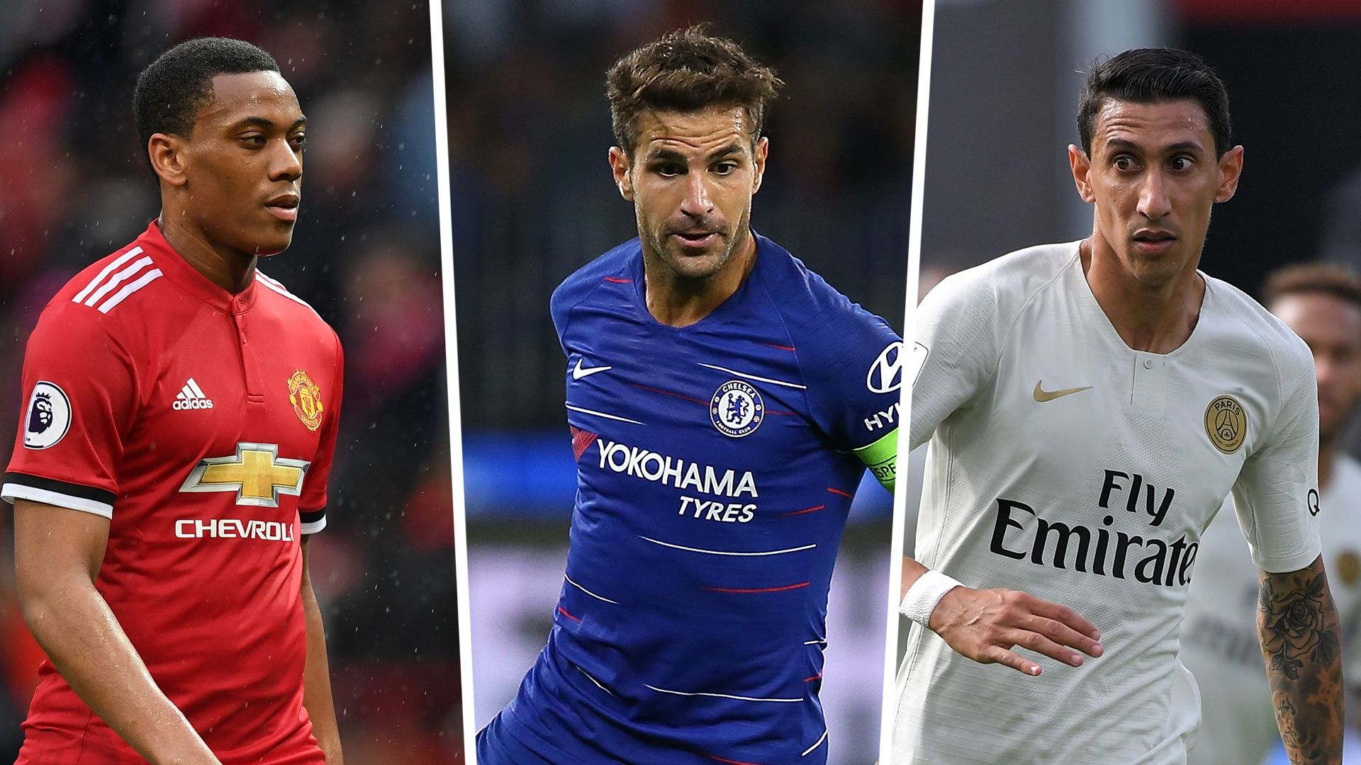Anthony Martial, Cesc Fabregas, Angel Di Maria