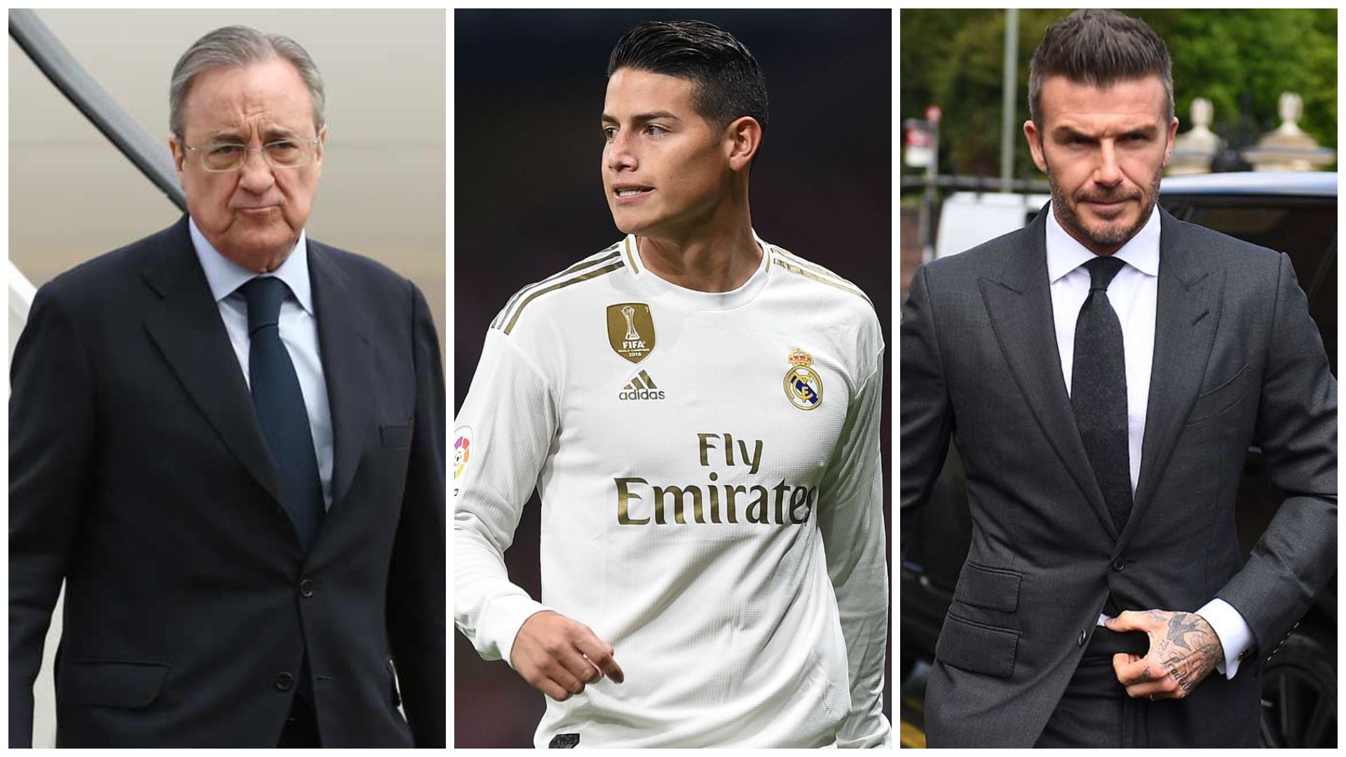 James Rodriguez Florentino Perez David Beckham Real Madrid