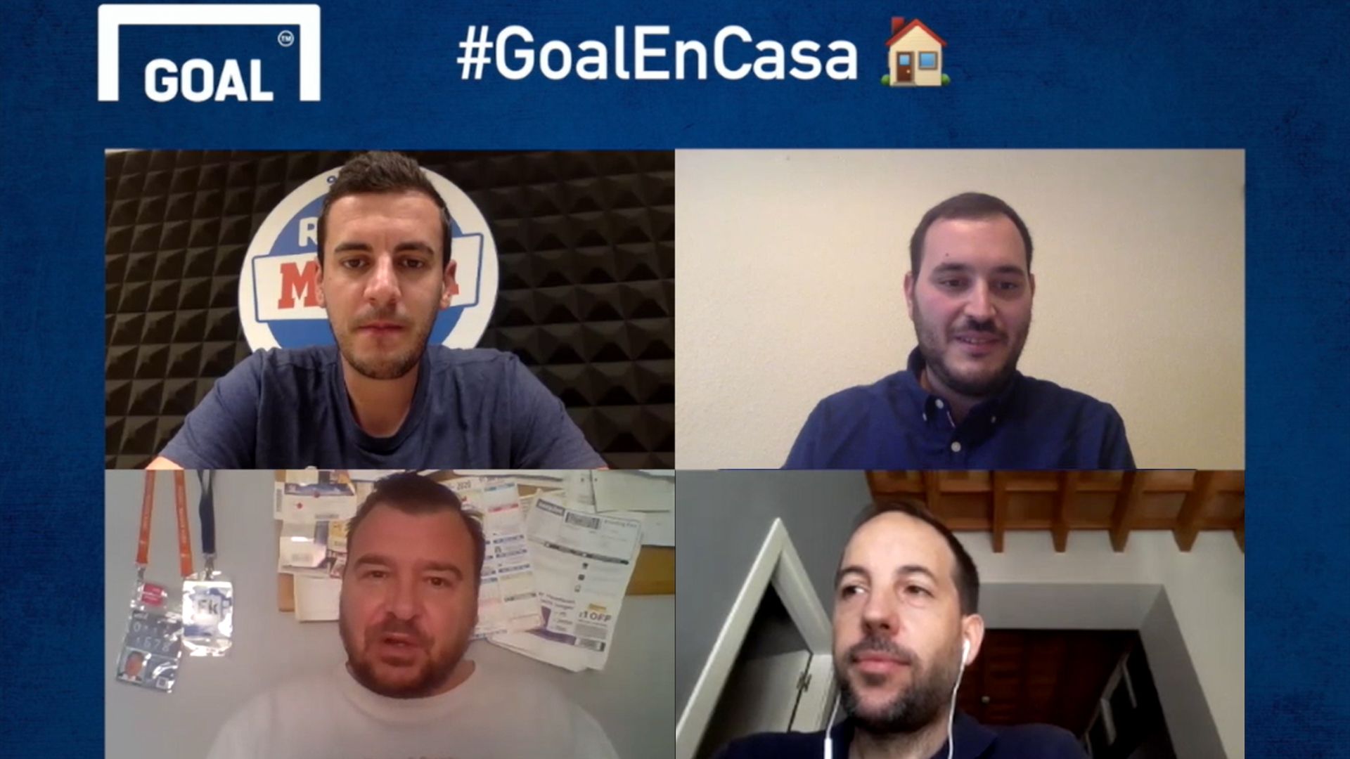 Juan Antonio Pineda, Paco Rico, Rubén Uria y Javi Santos en la Tertulia 1x50 de Goalc
