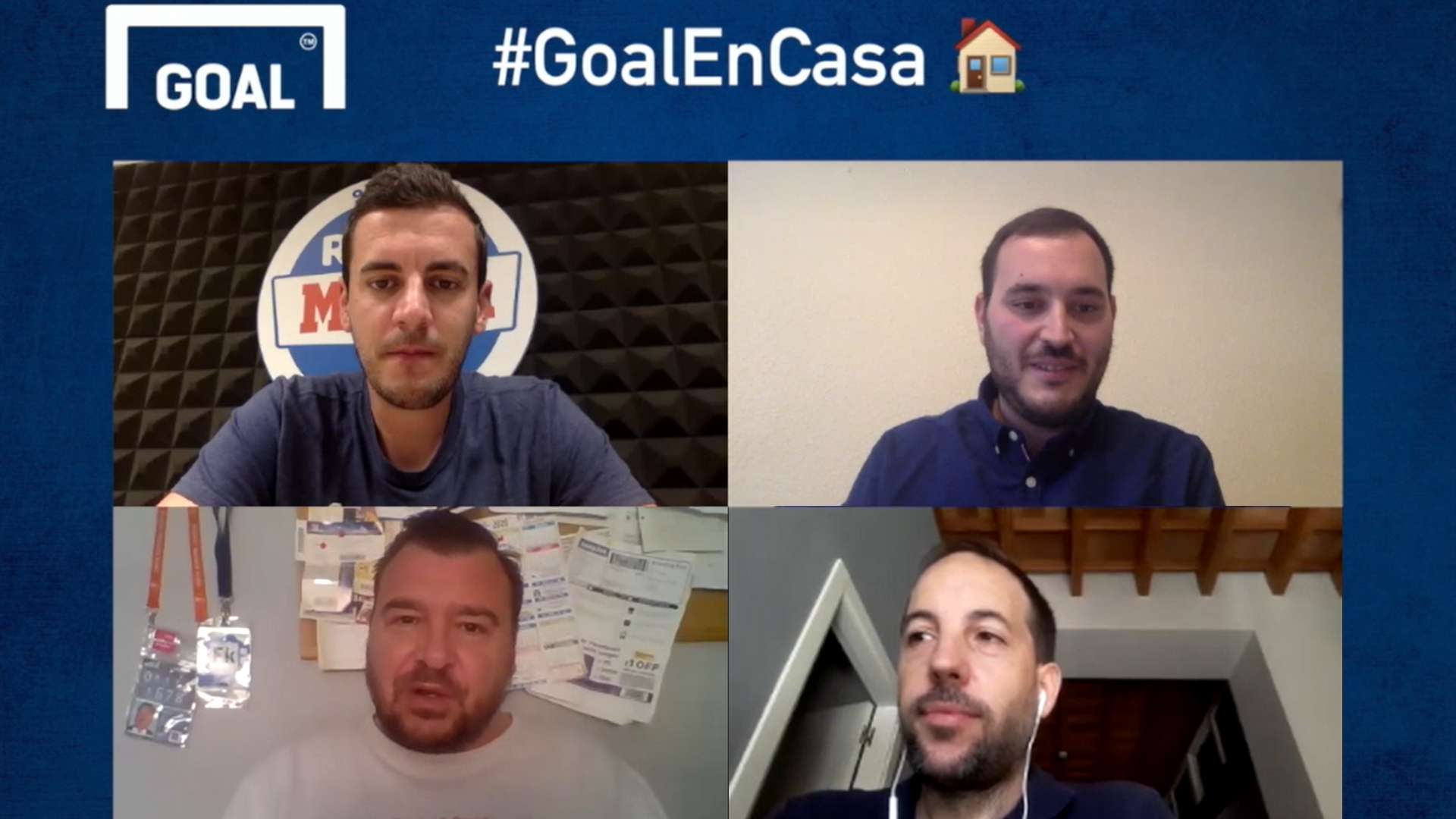 Juan Antonio Pineda, Paco Rico, Rubén Uria y Javi Santos en la Tertulia 1x50 de Goalc